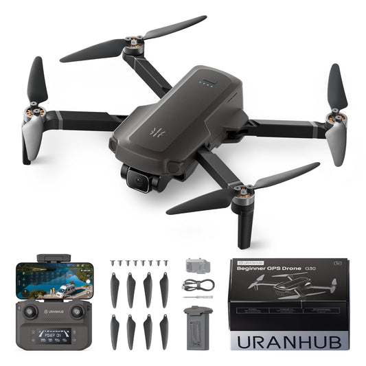 UranHub G30 Drone with 4K UHD Camera for Adults, GPS Drones for Kids/Beginner, Auto Return/Beginner Mode/Brushless Motor/Intelligent Flight, Cool Toys for Men Boys(Under 249 g)