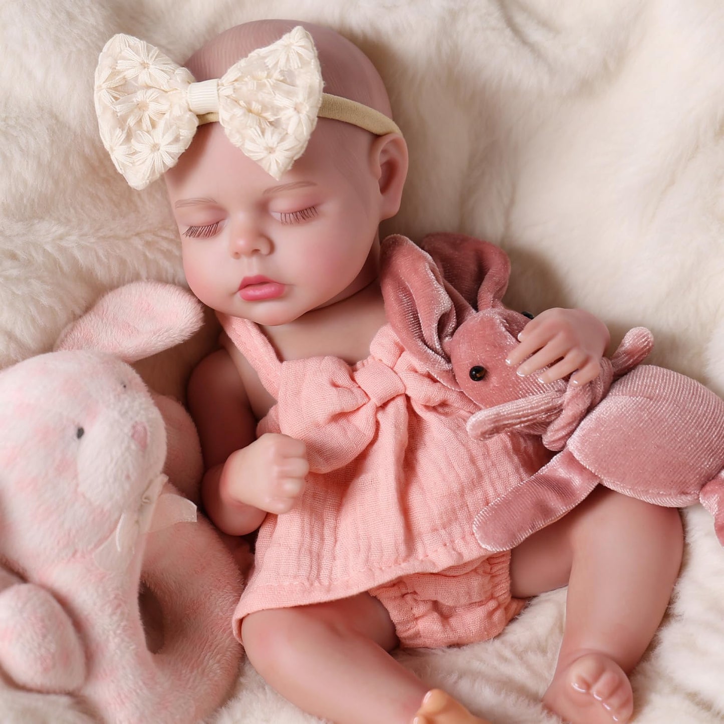 BABESIDE 12 Inch Lifelike Reborn Baby Dolls Vinyl Full Body, Realistic Newborn Baby Doll Sweet Sleeping Preemie Real Life Baby Dolls Easy to Hold with Accessories Gift Set for Kids Age 3+