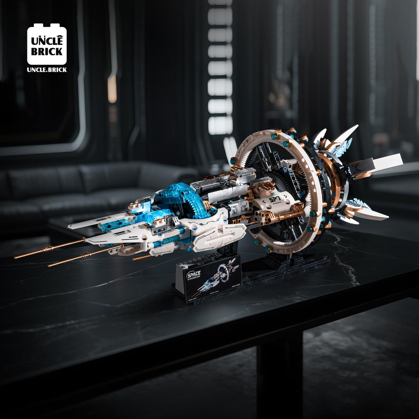 UNCLE BRICK Space Spaceship Building Blocks Set,with Lights and Power Motor,Interstellar Space Station,Space Exploration Toy,Creative Gift Idea for Adults and Space Fans,for Boys and Gril Age 8-12