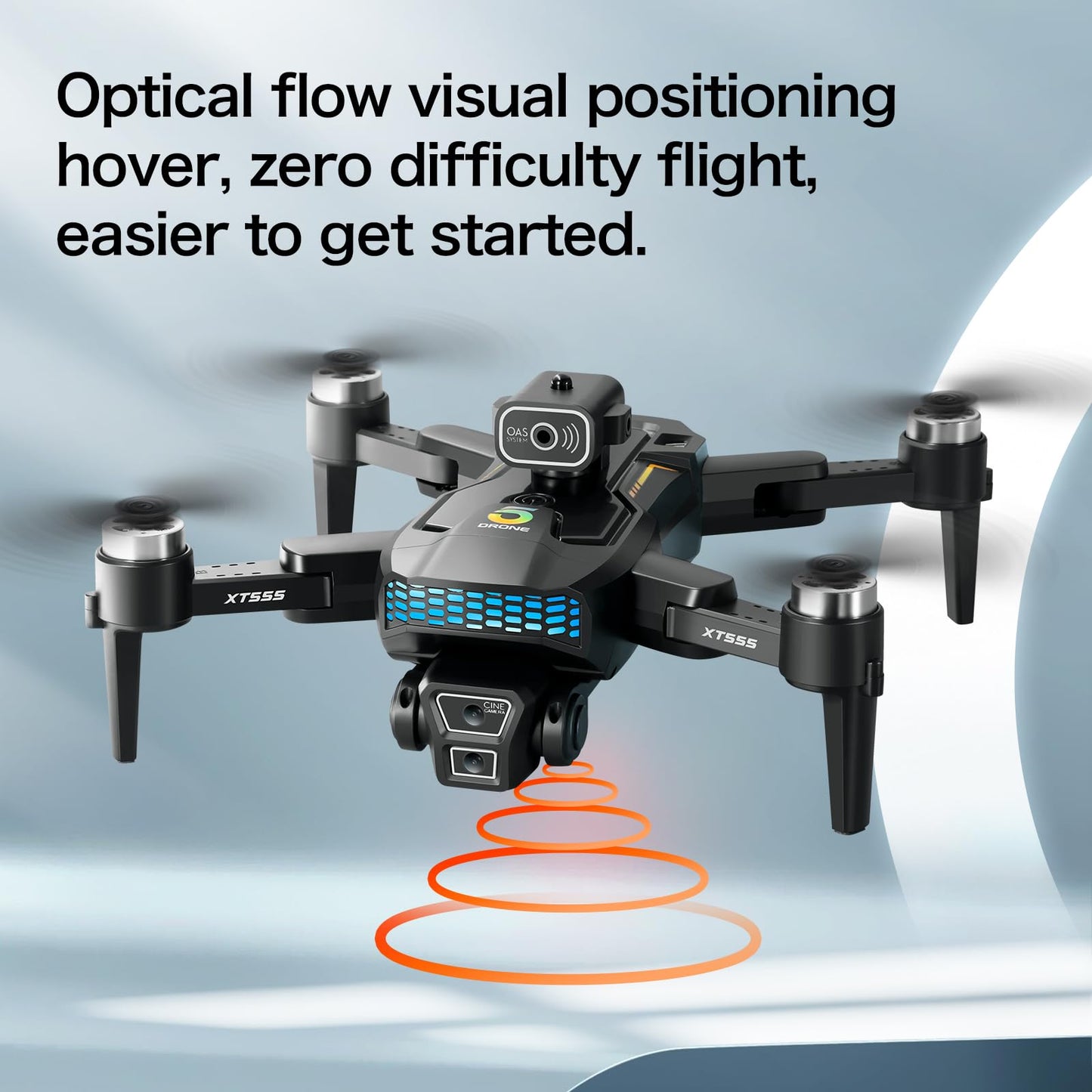 XT555 GPS Drone with 4K EIS Camera for Adults, RC Drone with 4.5" HD Screen on Controller, 60 Mins Flight Time, Long Range Transmission, Follow Me, Auto Return, Brushless Motor, Obstacle Avoidance, Lightweight and Foldable Quadcopter for Beginner Birthday