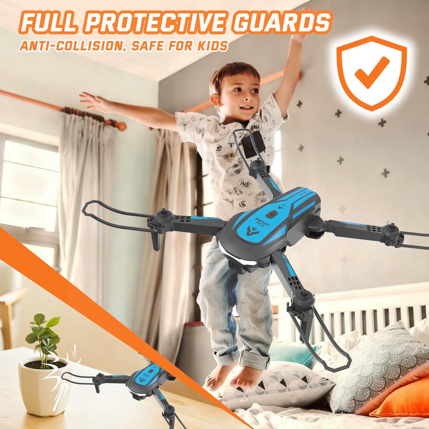 Drone with Camera for Kids Adults, Mini Foldable FPV Drones Remote Control Helicopter, RC Quadcopter with 1080P Live Video Camera, Gestures Selfie, One Key Start,2 Batteries, Toys/Gifts for Boys Girls