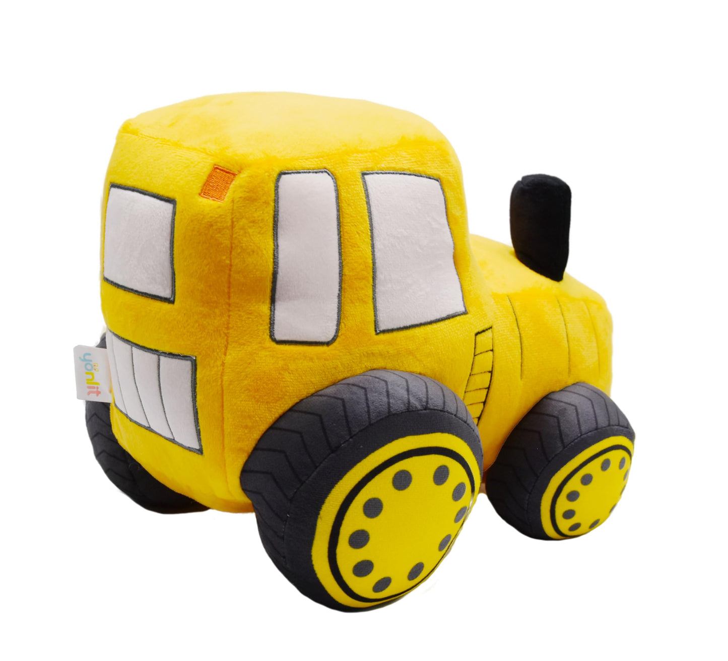 YONLIT Soft Plush Tractor Stuffed Truck Toy Super Cute Car Plushie Throw Pillow Excellent Gifts for Kids or Birthday Party 12 Inches (Yellow)