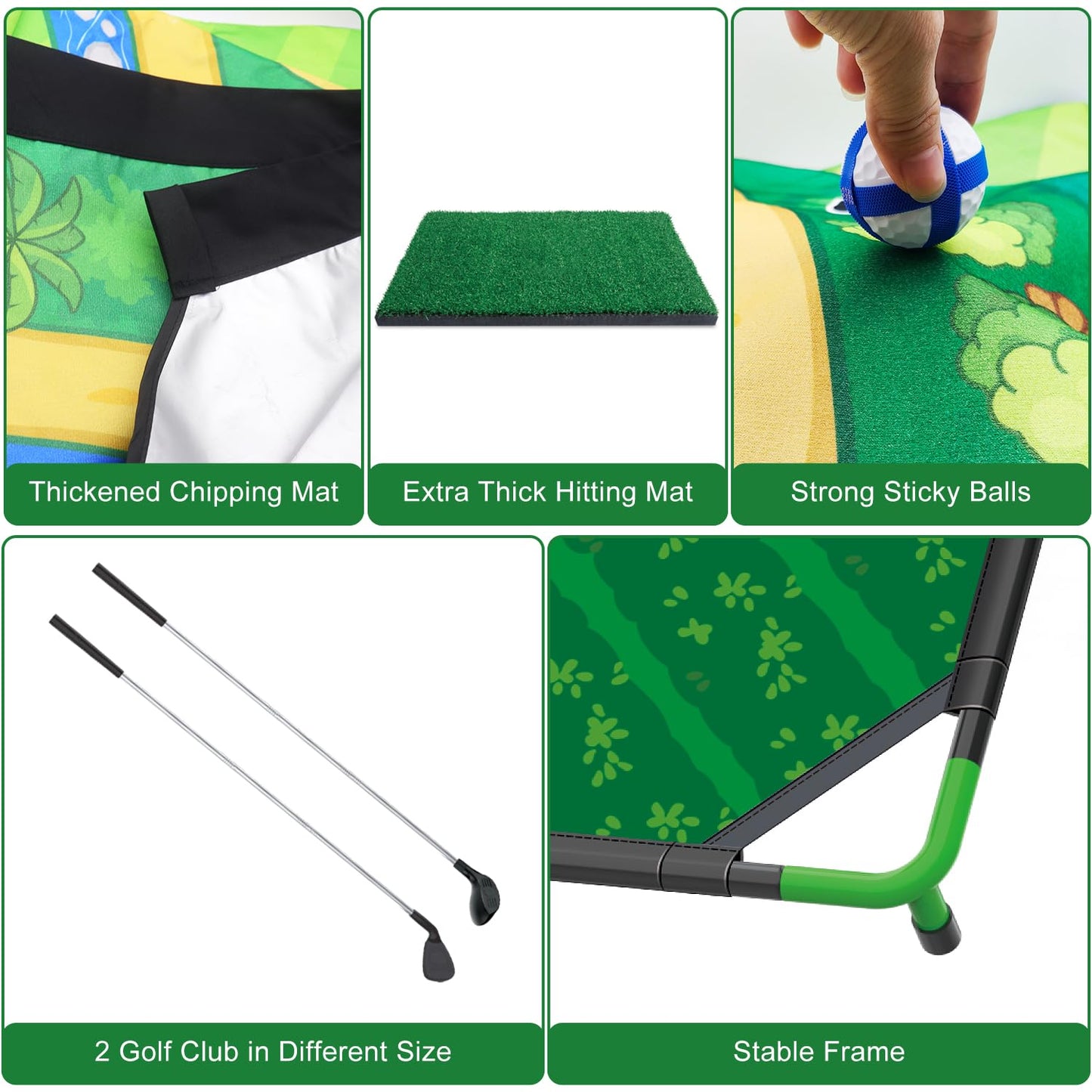 Mostop Large Golf Chipping Game, Outdoor Backyard Lawn Game for Adults Teens,70x70 Inch Chipping Mat with 20 Sticky Balls, Portable Indoor Outdoor Chipping Golf Gift for Dad, Men, Women & Family