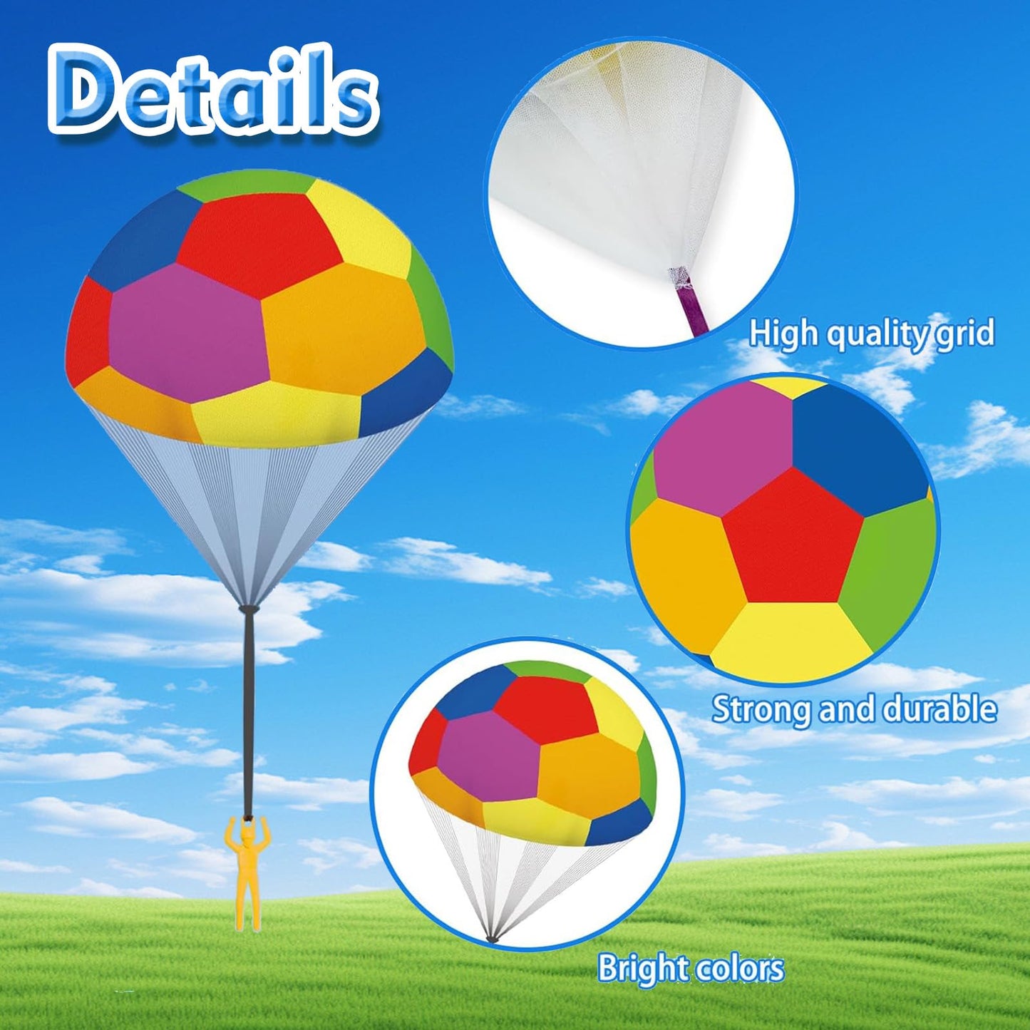 utosday Parachute Toy Easter Eggs Outdoor Flying Parachute for Kid, Throwing Children's Flying Toys with Small Figures, Easter Basket Stuffers Top Indoor Hand Throw Soliders for 3-12 Year Old (10PCS)