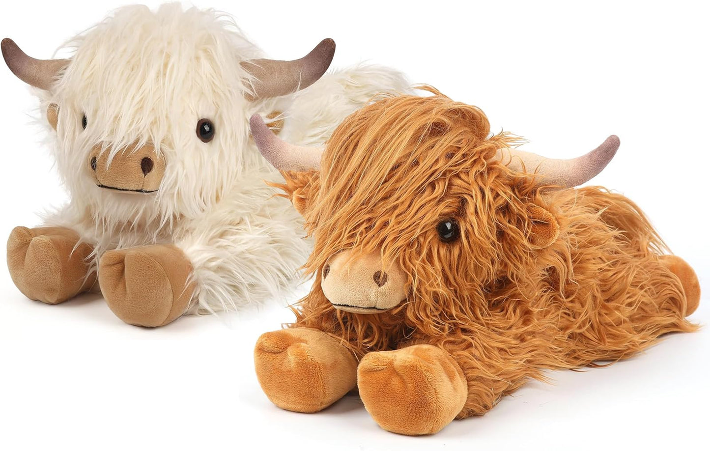 Highland Cow Stuffed Animals, Microwavable Stuffed Animal Adorable Fluffy Highland Cow Plush for Warmth Comfort, Heatable Coolable Lavender Scent Toy, Cute Soft Plushies Gift for Kid Boy Girl & Adult