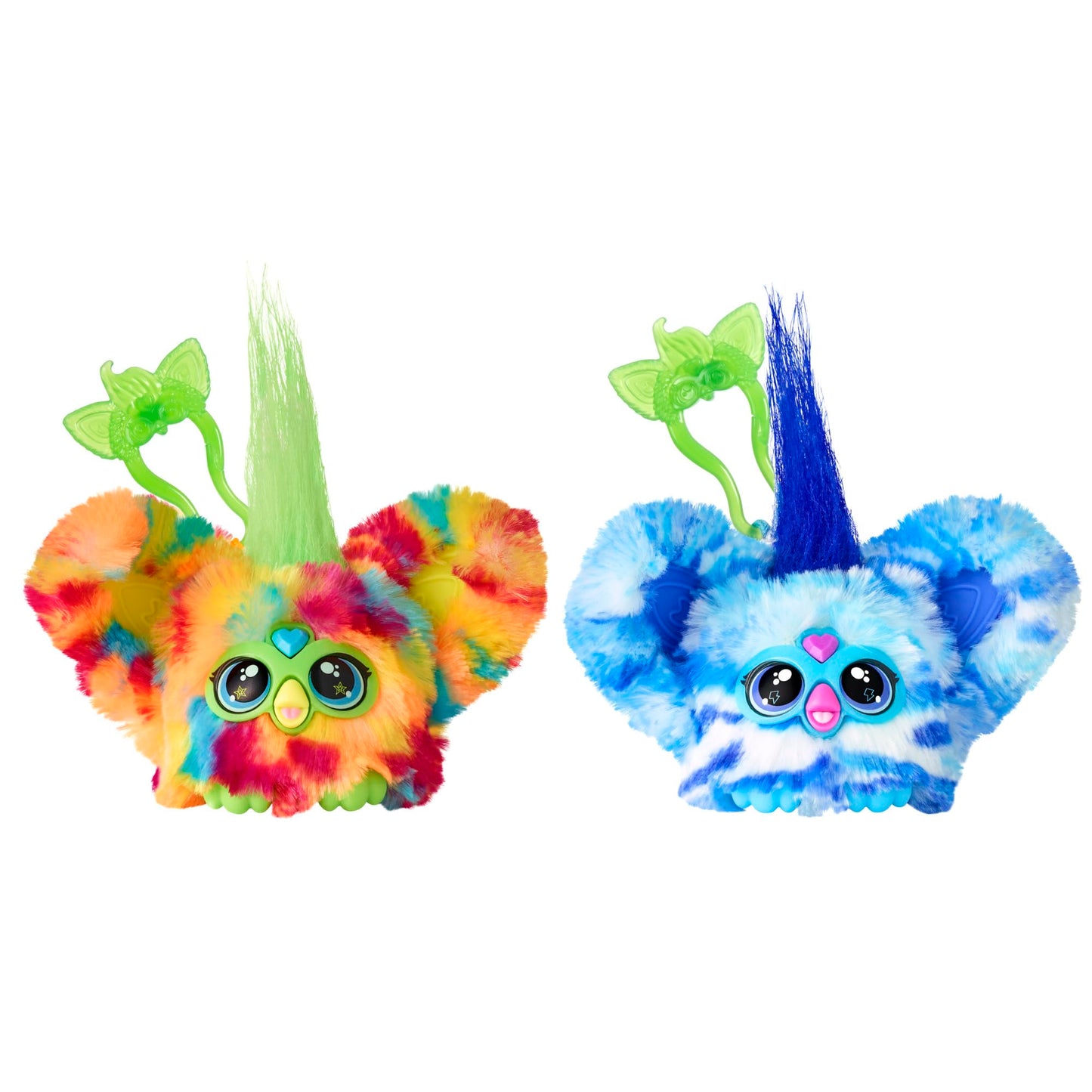 Furby Furblets 2-Pack, Mini Friends Pix-Elle & Ooh-Koo, 45+ Sounds Each, Music & Speaks Only Furbish, Electronic Plush Toys, Multicolor & Blue/White, Easter Basket Stuffers, Ages 6+ (Amazon Exclusive)