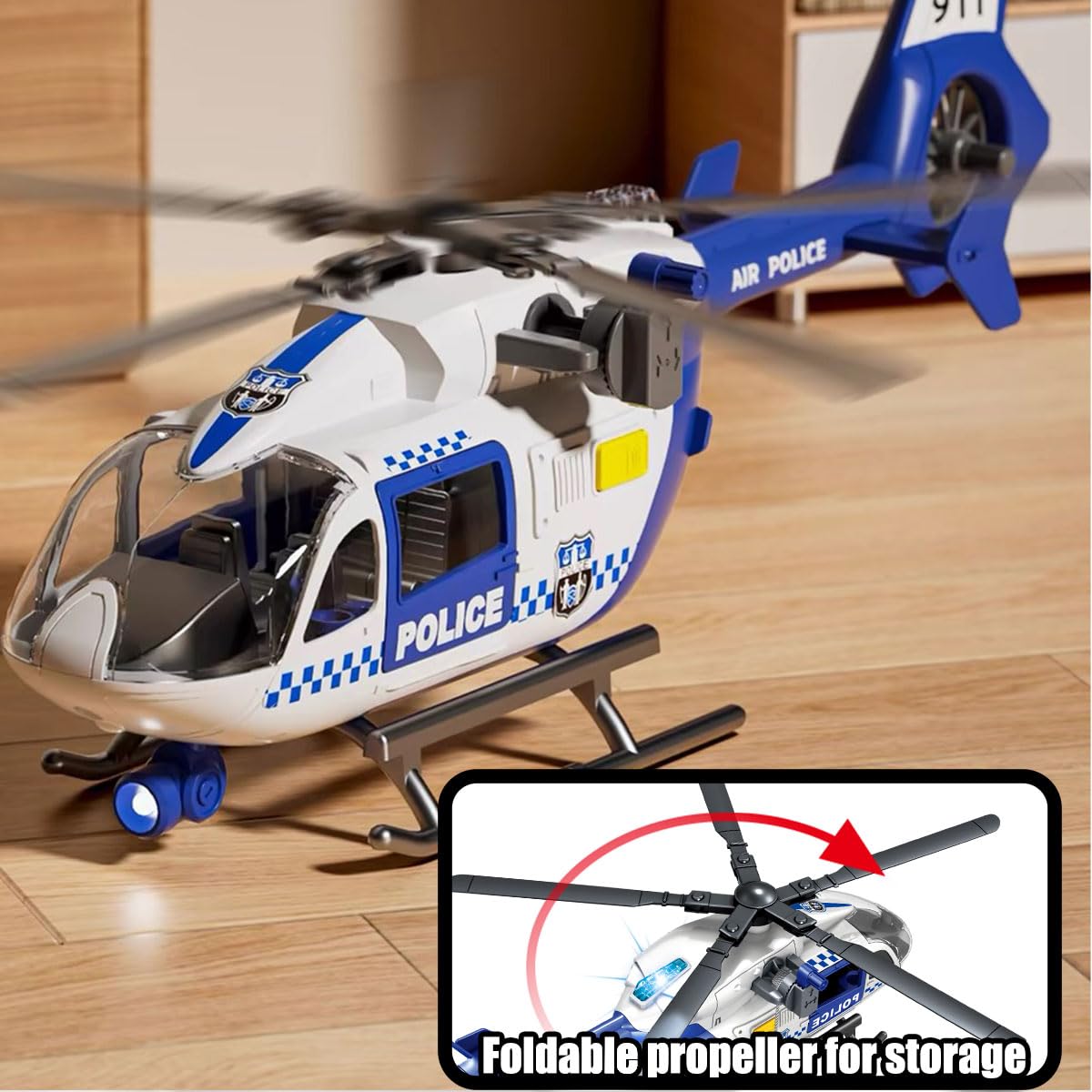 CSDCSD Toddler Boy Toys for 3 4 5 6 Year Old, Helicopter Toy with Crane and Helicopter - Police Toys,Birthday Gifts for Kids Child 2 3 4 5 6 Years Old