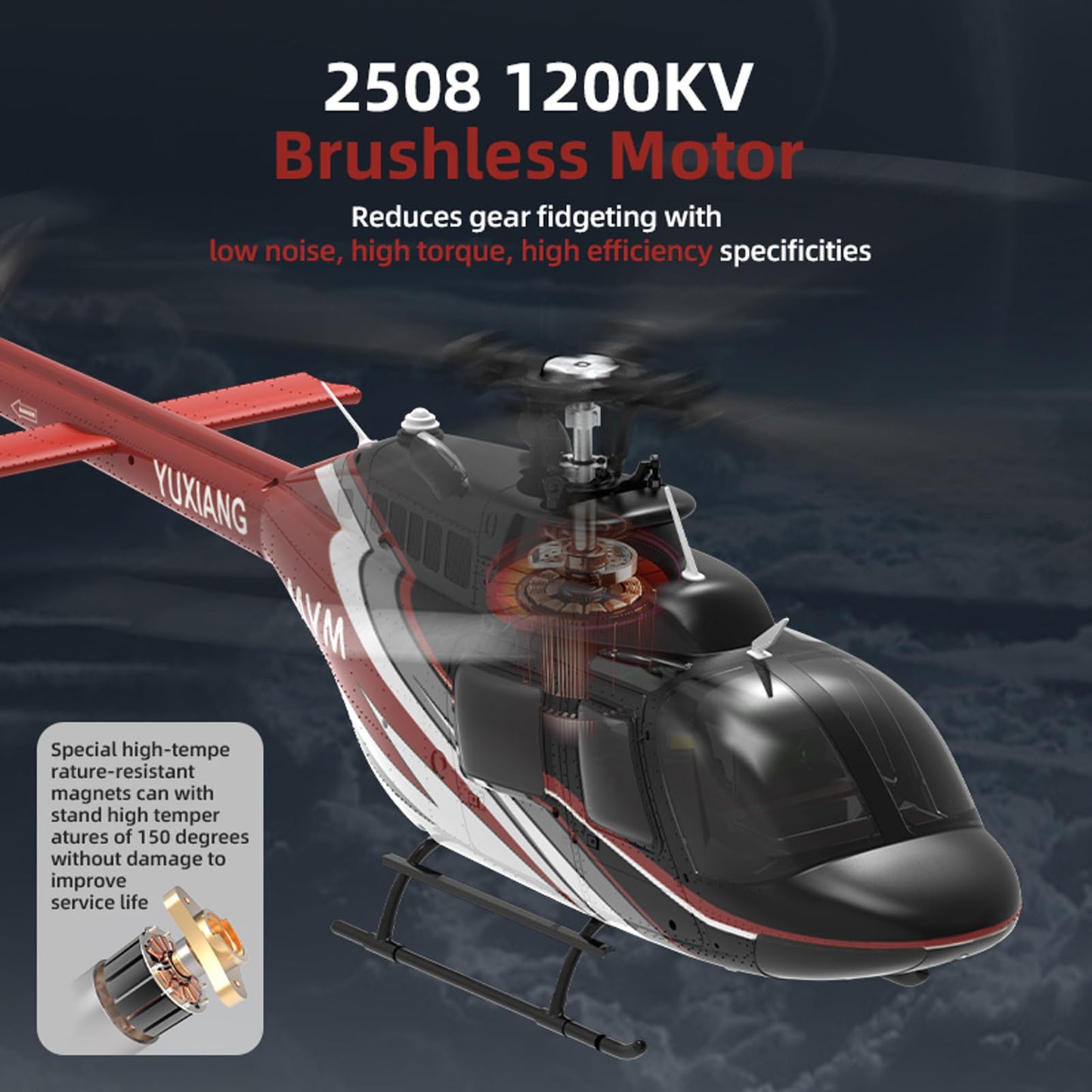 Hylukon 6 Channel Remote Control Helicopter, with Brushless Motors, Altitude Hold, Gyro, Optical Flow Positioning Function, 2.4GHz Aileronless Mini Aircraft Toy for Beginners Teens Adults