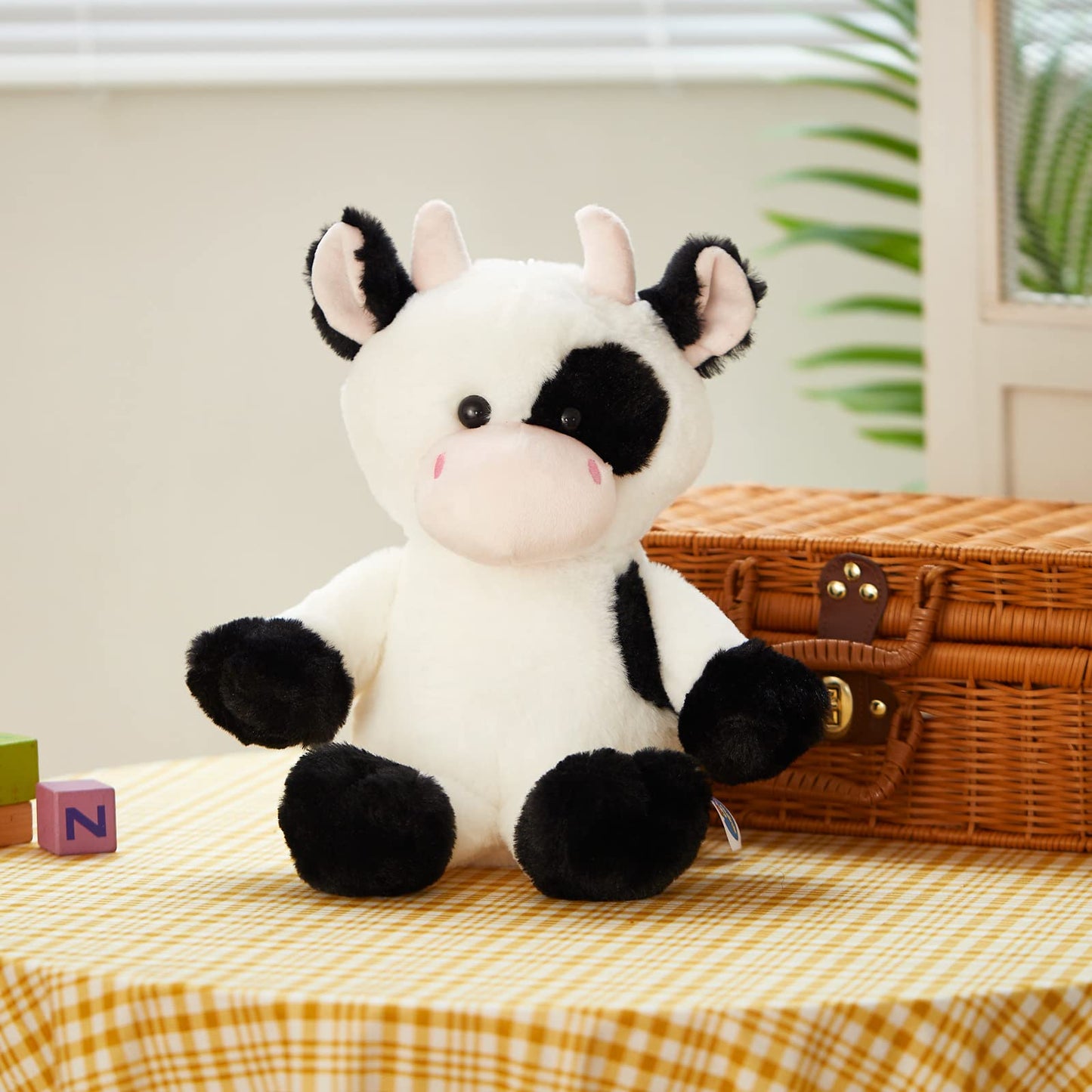 Glow Guards 15'' Light up Music Cow Stuffed Animals Glowing Singing Soft Plush Toy with Lullaby Songs LED Night Lights for Birthday Gifts Toddler Kids Nap Time Pal