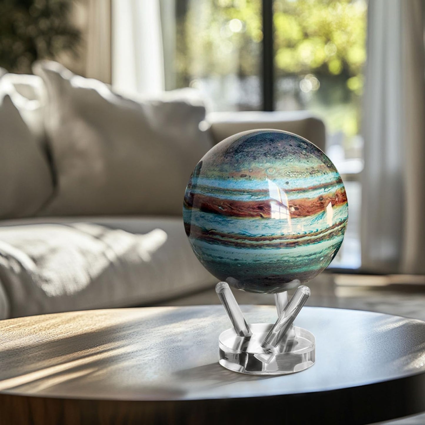 MOVA Globe - Jupiter Classic (4.5") | Solar-Powered Rotating Planet Display for Desk or Shelf | No Batteries or Wires | Floating-Style Space Decor