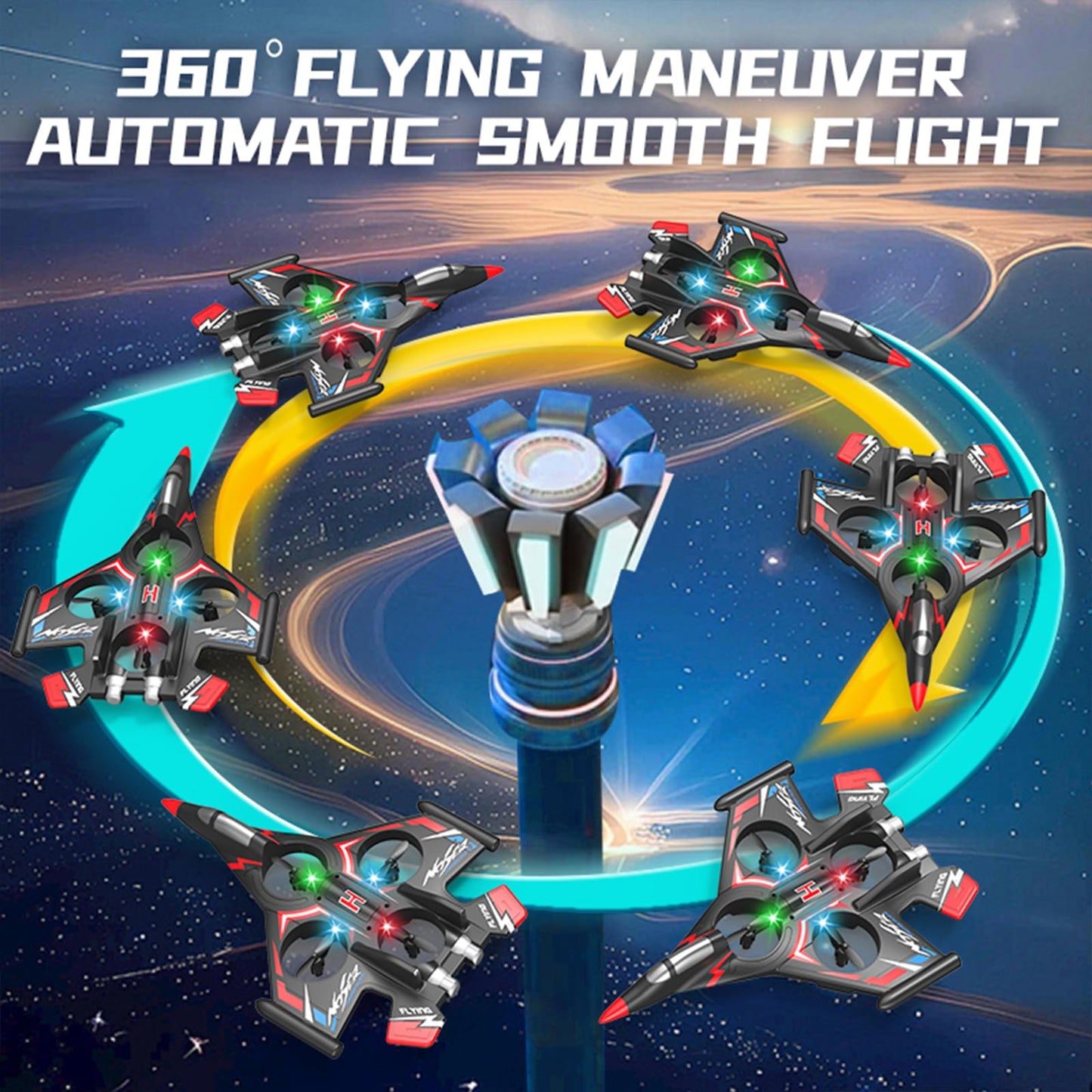 Sleevesword RC Plane，Foam Airplane Toy Drone Remote Airplane Foam Airplanes for Kids Airplanes for Kids Remote Control Helicopter for Boys 8-12，360°Flip Fighter Jet with Light(RED)