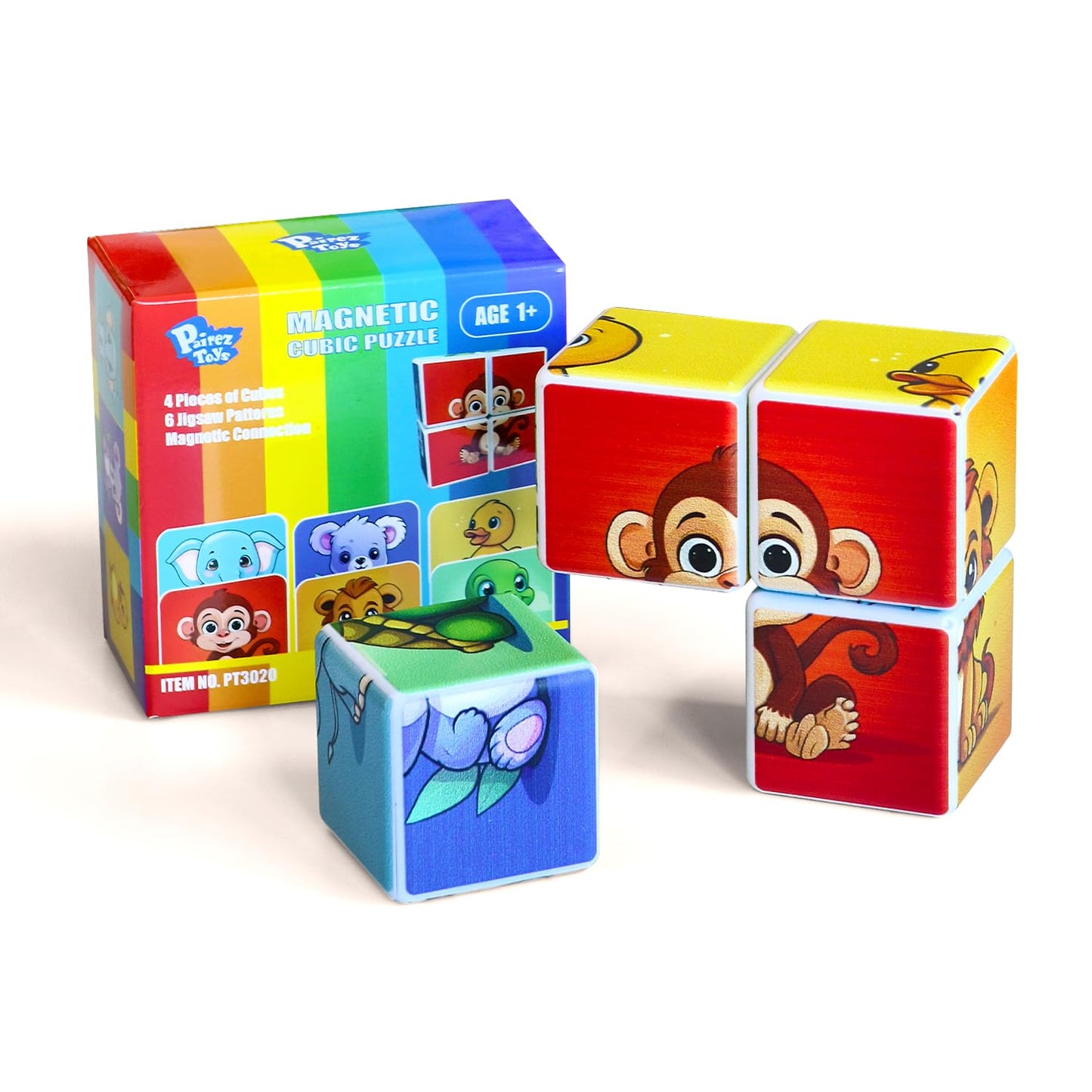Magnetic Building Blocks & Magnetic Puzzle Toys for Toddlers, Large Building Blocks Cubes 1.65 Inches, Sensory & Montessori Toys for Boys & Girls 1 2 3 Years Old(40pcs)