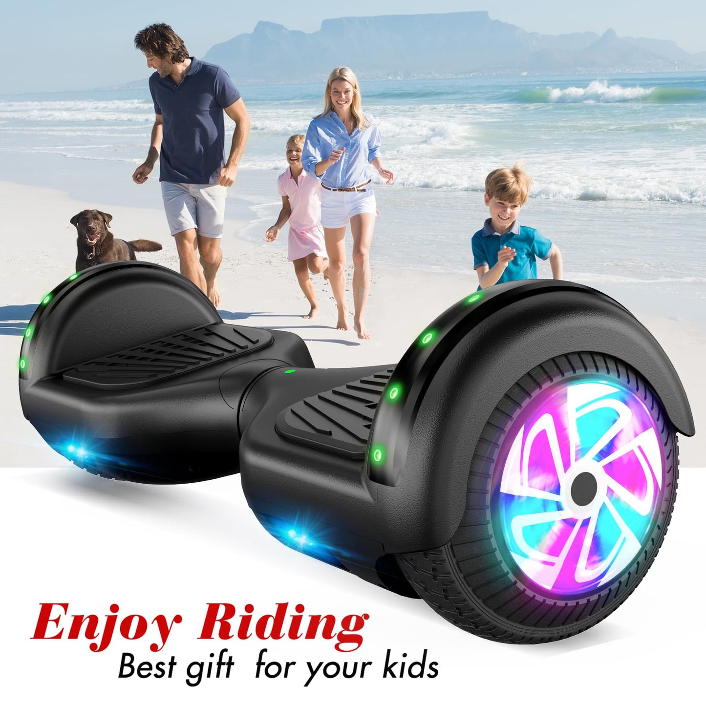CBD Scooter with Corlorful LED Lights,6.5" Wheels, Dual 300W Motor Scooter for Kids Girls Boys Adults, All Ages