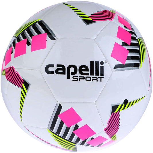 Capelli Sport Soccer Ball Size 5, Star Cubes Team FIFA Quality Basic Soccer Ball for Youth and Adult Players, Outdoor and Indoor Training, Neon Pink