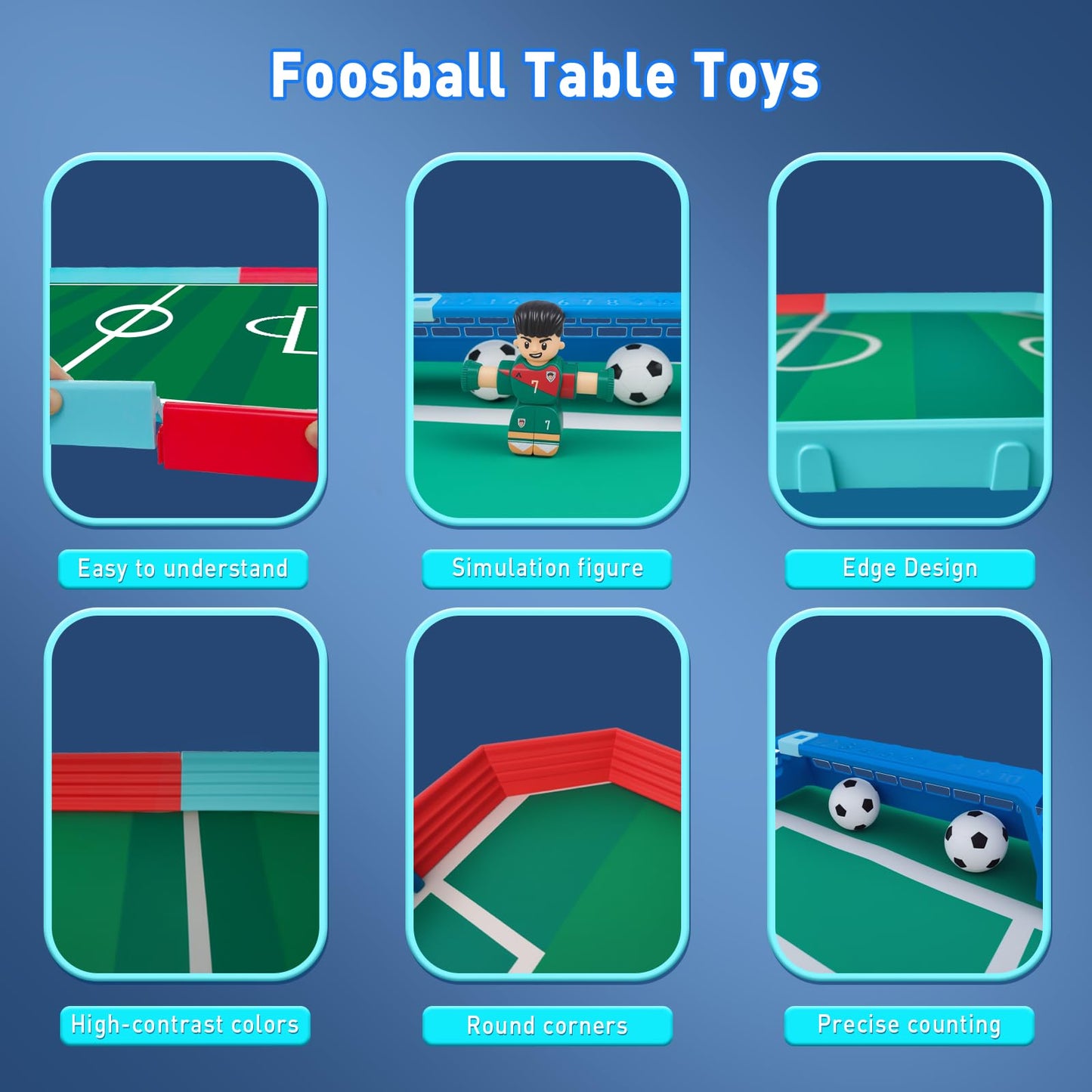 Foosball Table Soccer Board Game for Kids，Finger Foosball Pinball Interactive Toys,Interactive Board Games Gift for 3 4 5 6 7 8-12 Year Old Kids Boys Girls