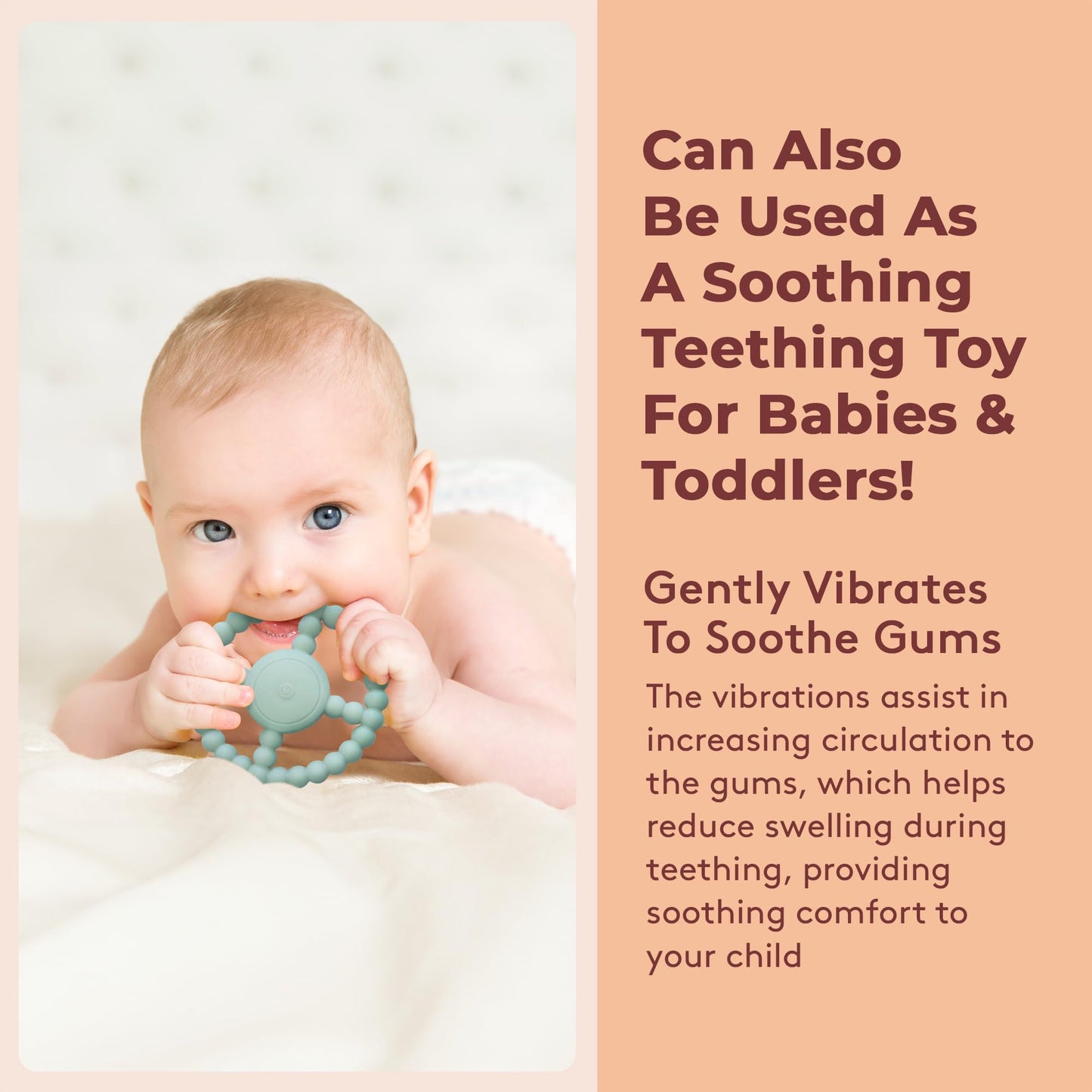 Vibrating Sensory Chew Toy - Superior Sensory Experience to Standard Autism Chew Toys. USB Chargeable. 3X Vibration Settings. Sensory Chew Toys for Autistic Children & Vibrating Teether for Baby