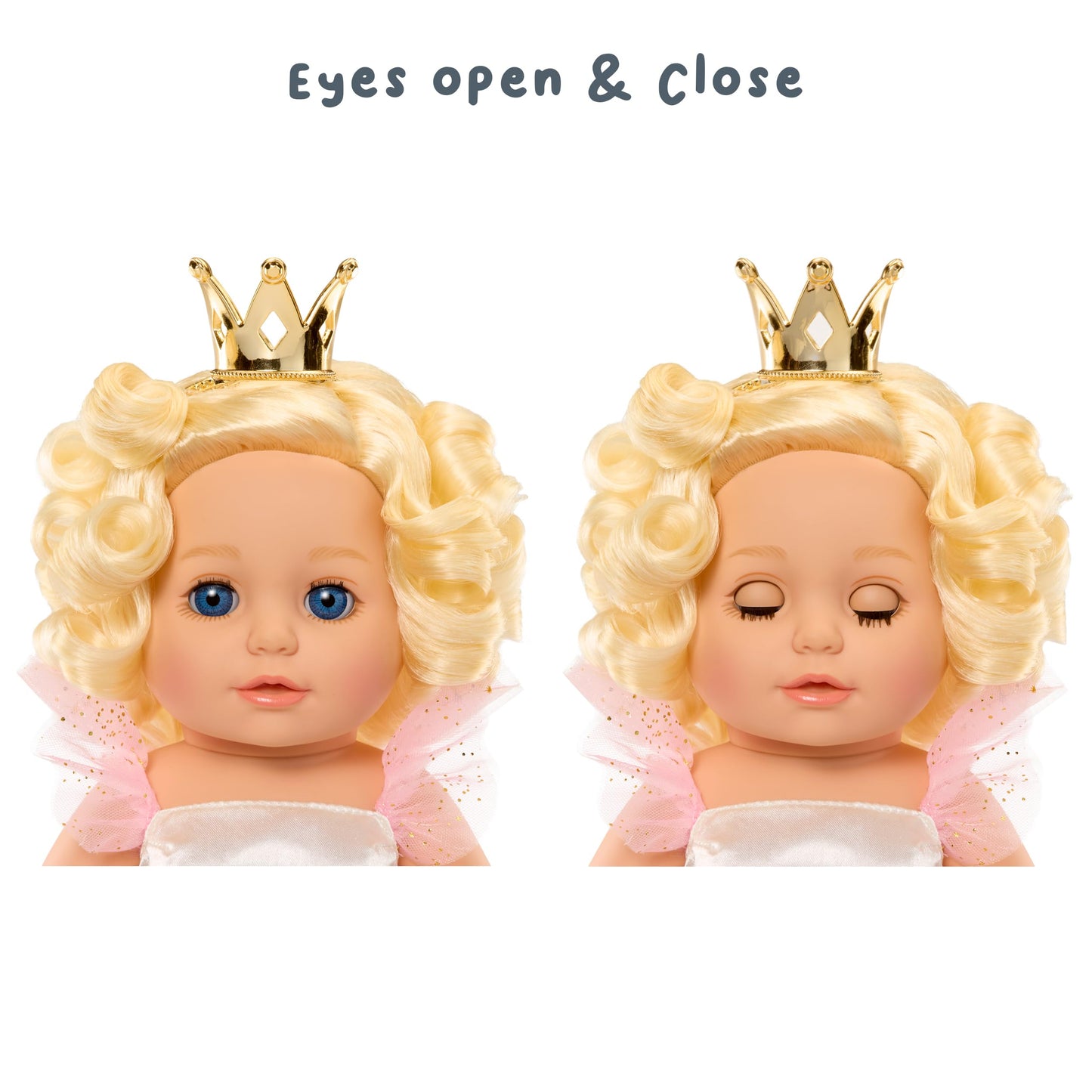Baby Born Princess Baby Doll Annabell - Blonde Hair, Blue Eyes: Realistic Features for Kids Ages 3 & Up, Rooted Hair, Eyes Open & Close