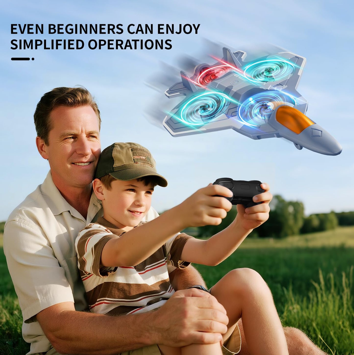Tubokoro RC Planes for Kids Adults, V50 Foam Remote Control Airplane Jet Helicopter Drone Toys for Kids Adults 8-12 12-16, Remote Control Plane Airplane Toys with Led Lights, 360° Flip Stunt Rotation