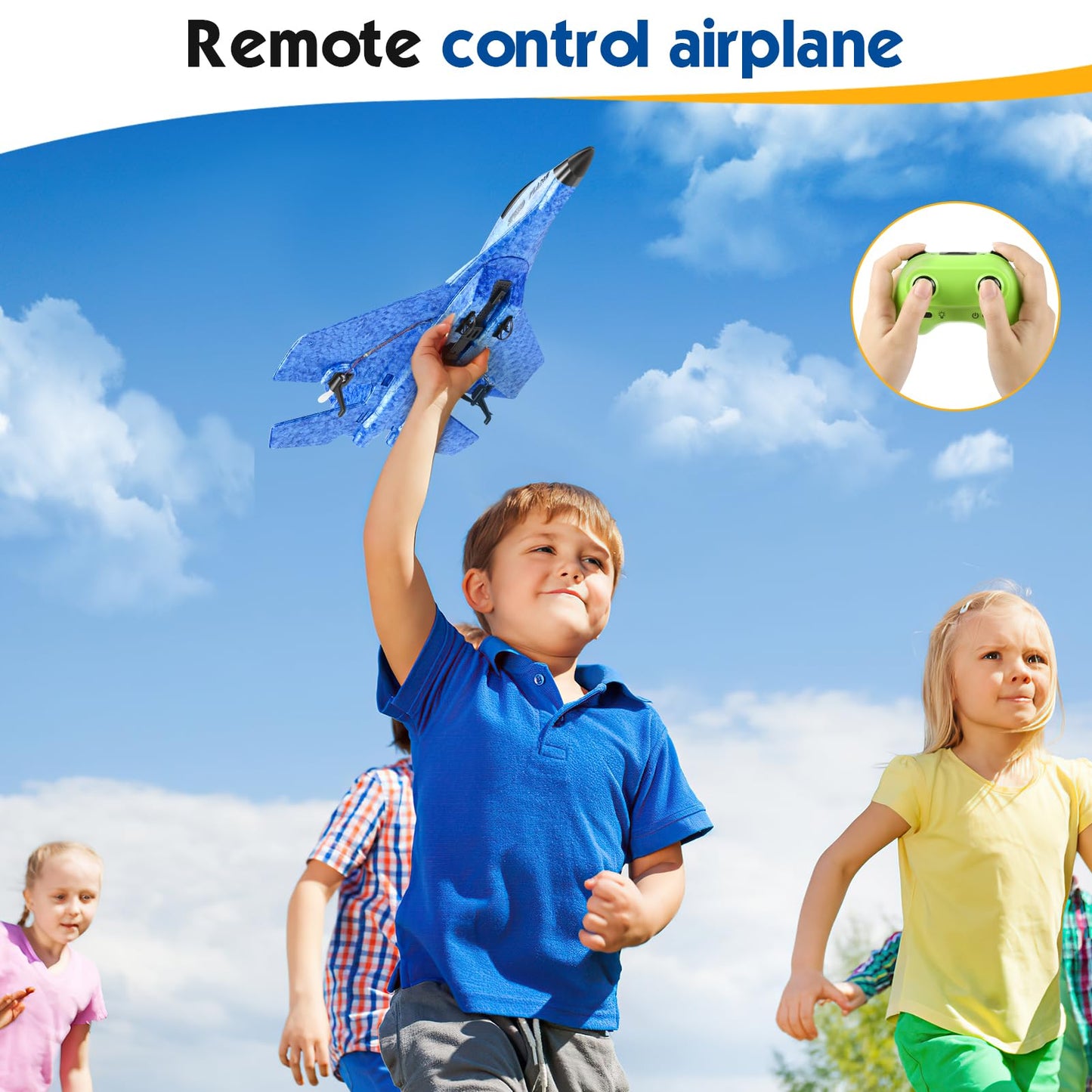 RC Plane, Remote Control Airplane Toy - RC Plane Remote Control Planes 2CH 2.4Ghz Rc Aircraft with Lights, Outdoor Foam Durable Rc Aircraft Foam RC Airplane Jet for Kids Adults Hobby Toys