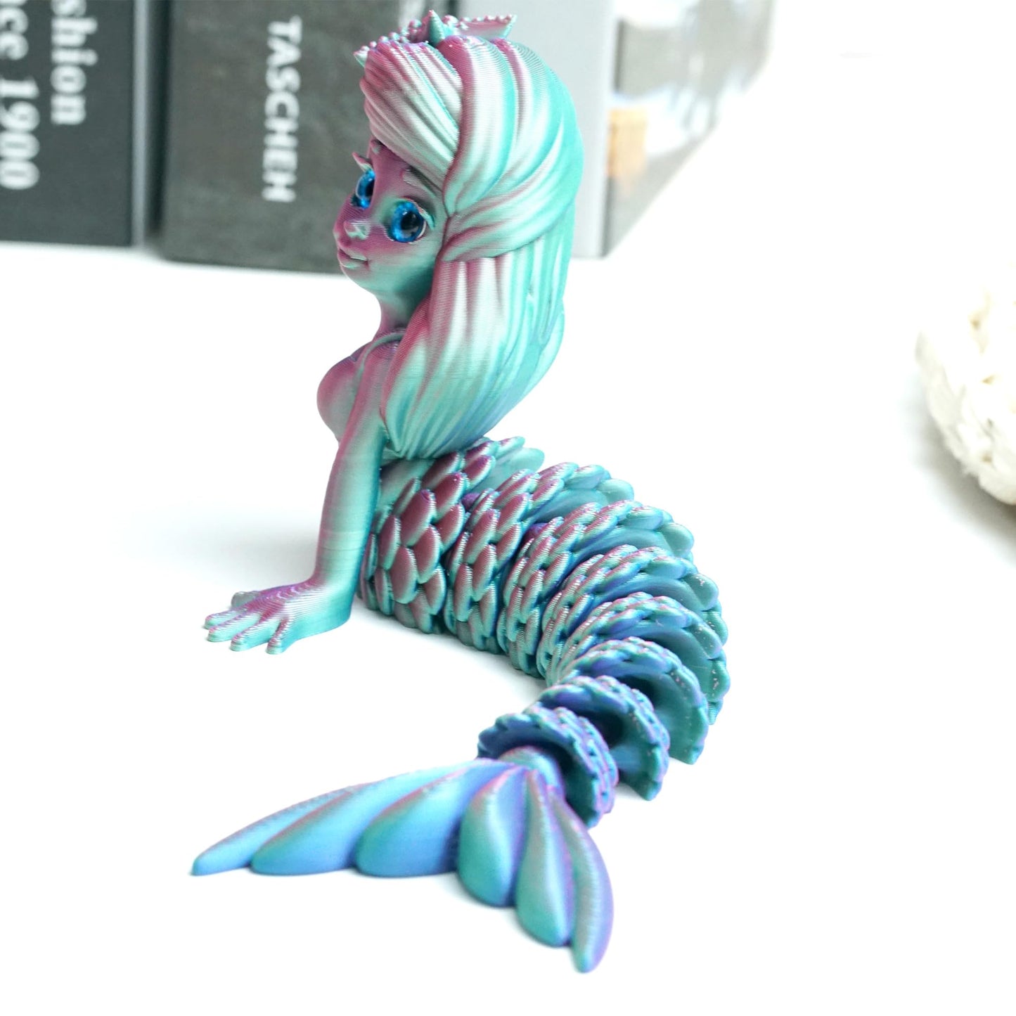 3D Printed Mermaid Model,Articulated Mermaid Toys,Surprise Fantasy Gifts, Flexible Joint Animal Figurines, 3D Printed Stuff,Stress Relief, Fidget restlessness, ADHD Toys
