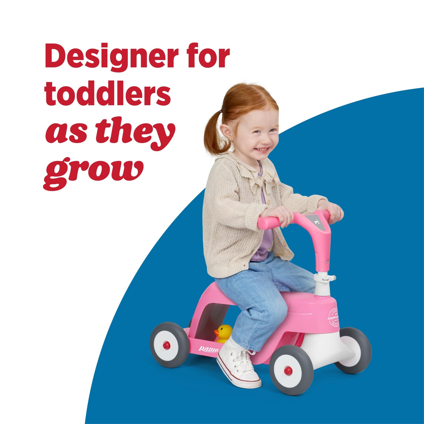 Radio Flyer Scoot 2 Scooter, Pink, for Kids Ages 1-4, Ride On Toy or 4-Wheel Kids Scooter, Durable Wheels and Frame, Converts Easily with Flip Deck, Toddler Ride On Toys (Amazon Exclusive)