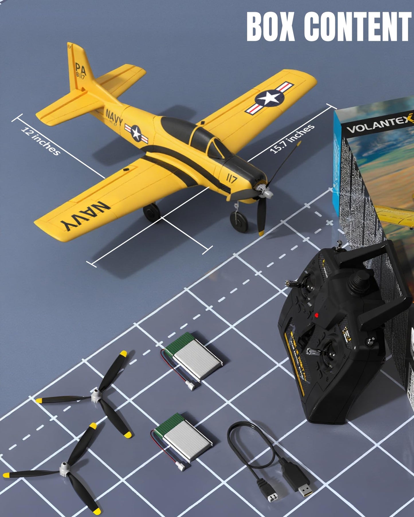 volantexrc RC Plane for Beginners, 4CH WWII RC Airplane T28 Trojan with Aileron, 2.4Ghz Remote Control Plane with Xpilot Self Righting&One Key Aerobatic for Adults (761-9 RTF Yellow)
