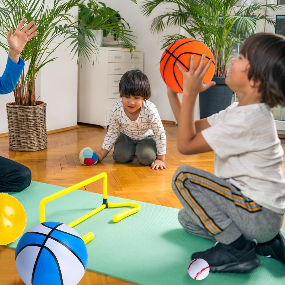 teytoy Set of 8 Sports Balls for Toddlers 1-3,Toddler Outdoor Toys,Soft Indoor Outdoor Ball Toys Boys Girls Kids Baby Ball-Basketball Baseball Football Rugby Bounce Ball Beach Ball with Free Bump/Bag