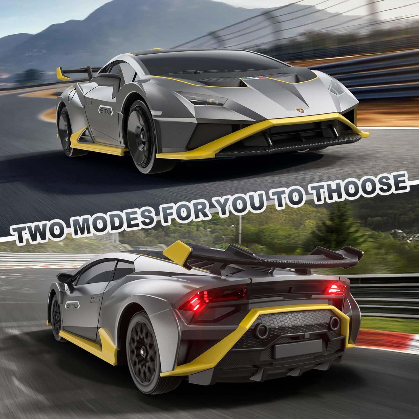 SEDITY Lamborghini Remote Control Car, 1:18 Scale Lambo Toy Car, Officially Licensed Fast Rc Cars with Led Light, Race Car Toys for 4-12 Boys Girls Adults Birthday Ideas Gift.