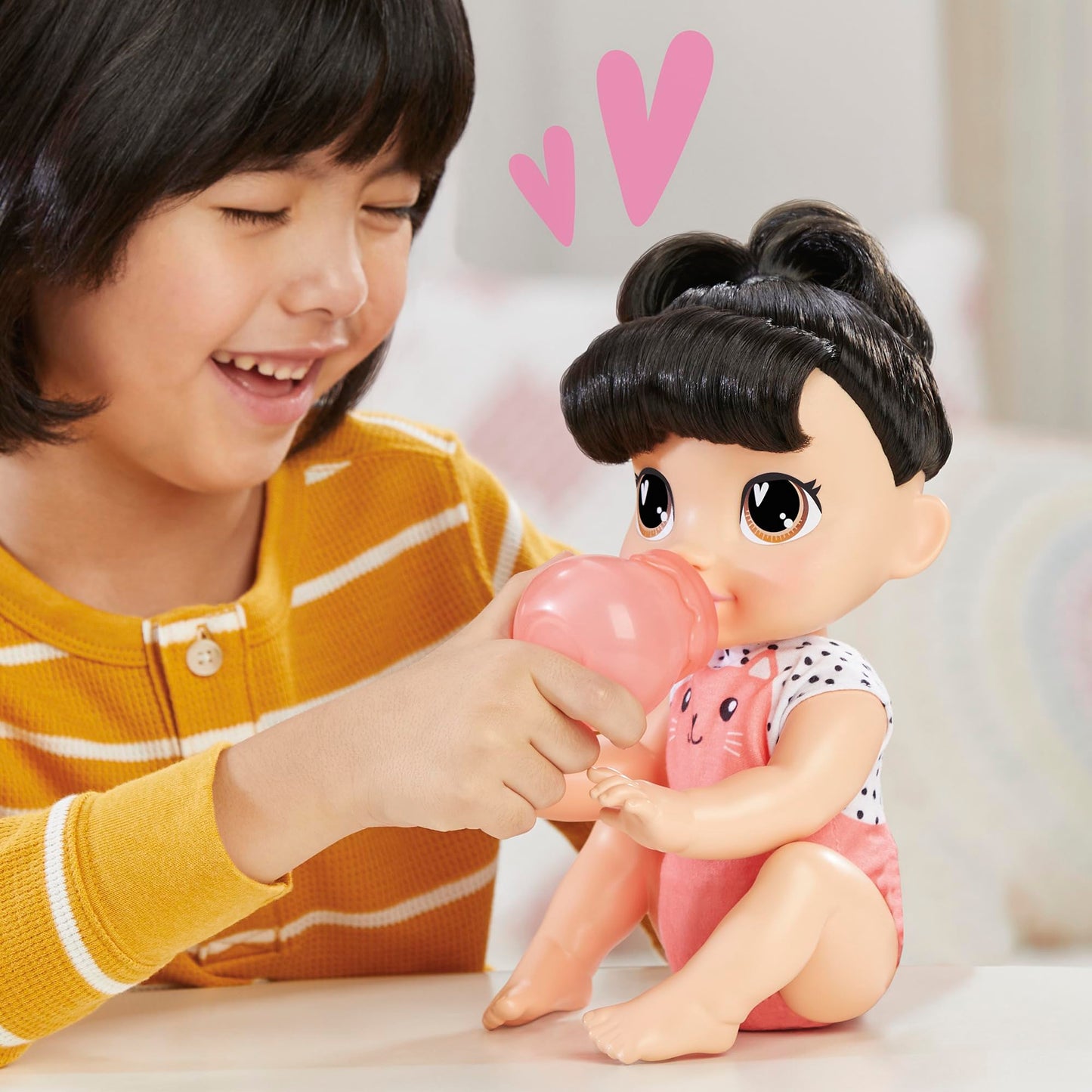Baby Alive Crawl 'n Play Katie Kat Electronic Crawling Baby Doll Set, Black Hair, Kids Toys for Girls & Boys 3 Years & Up, 10.75 Inches