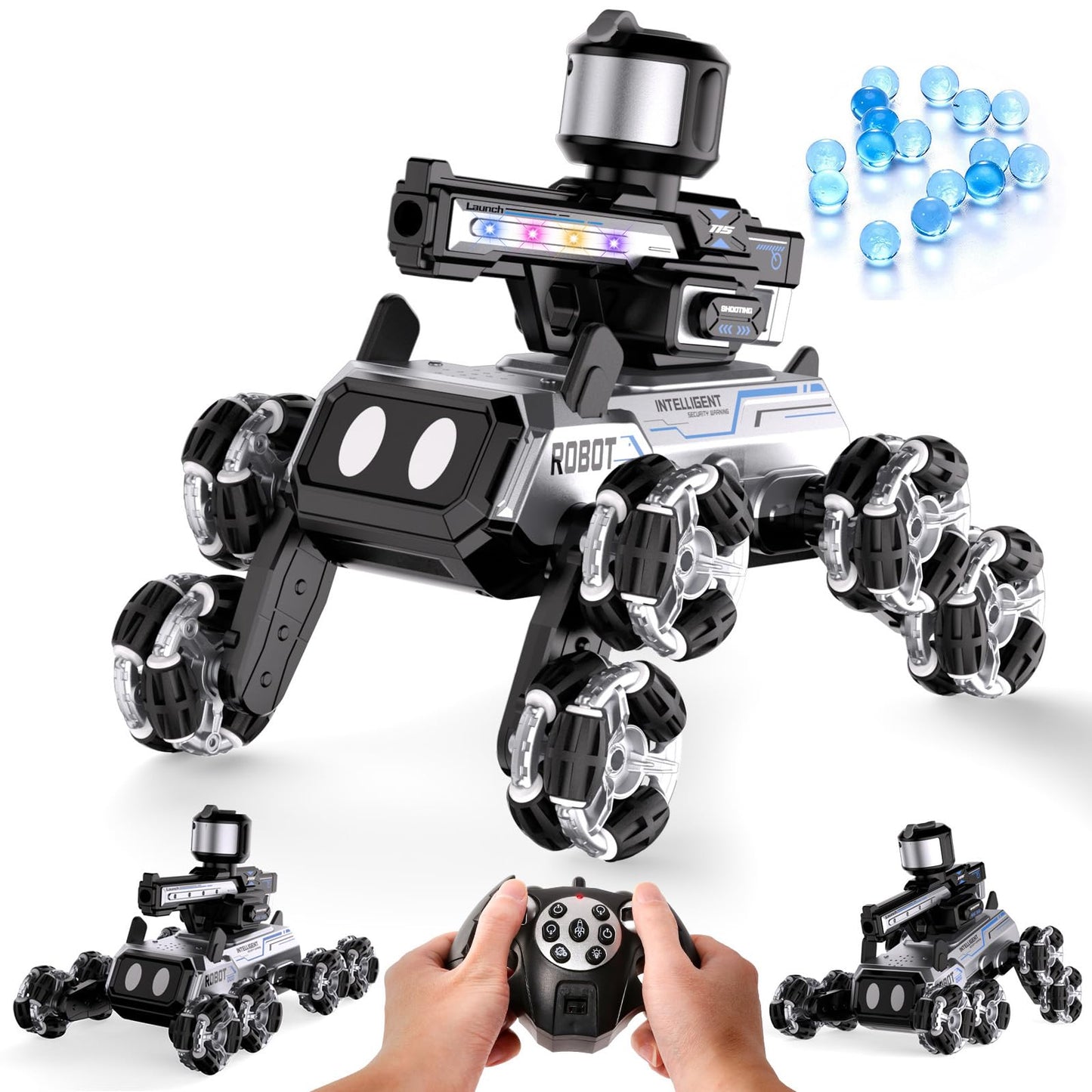 Godboat Robot Dog - Smart Toys for Kids with Music & LED Eyes, 2.4GHZ RC Car, 8-Wheel Stunt, 9+ Lifelike Actions and Water-Shooting, Age 3 4 5 6 7 8 Year Old Boys Girls Christmas & Birthday Gifts 2026