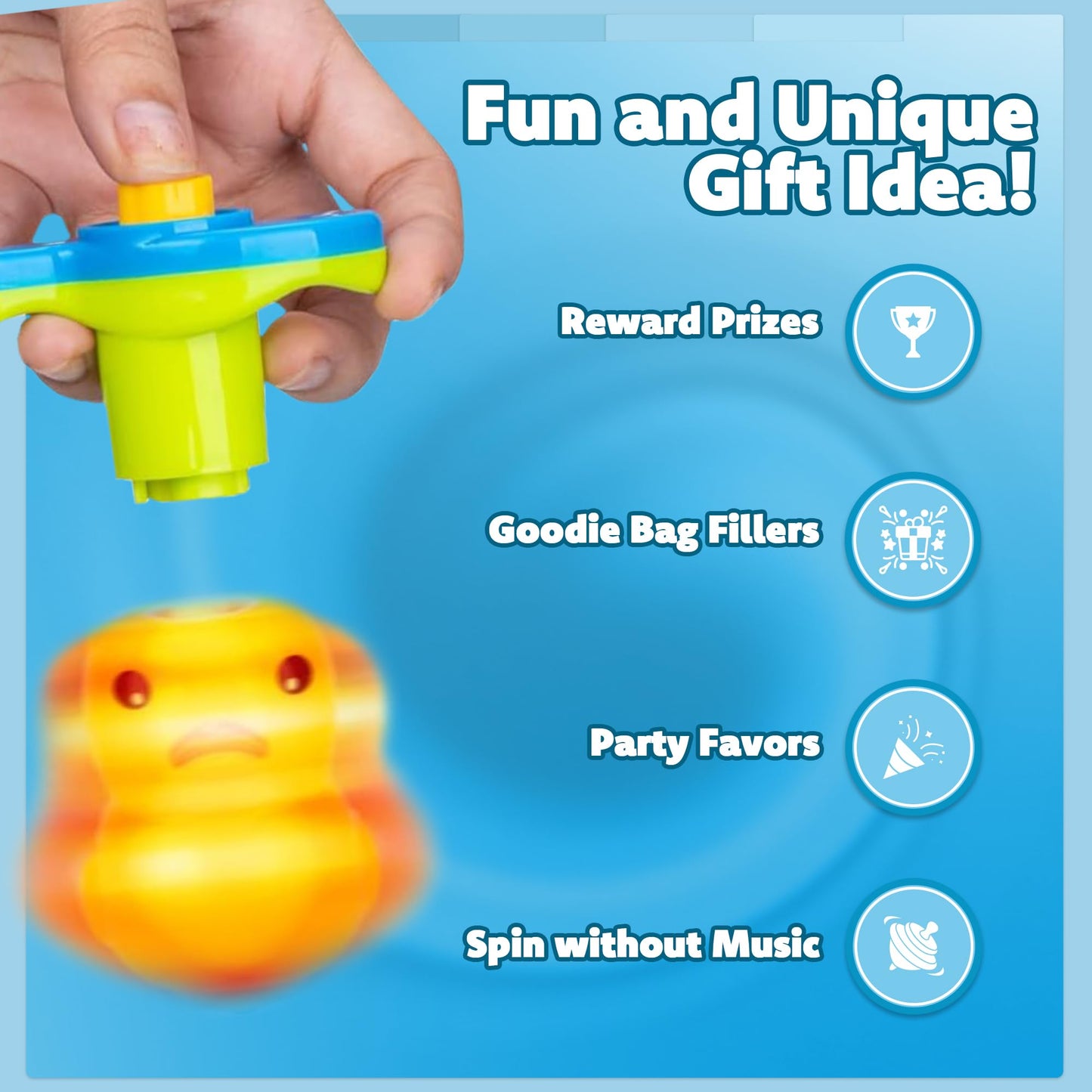 IPIDIPI TOYS Spineez Animal Light Up Spinning Tops – 8 Cute LED Spinners Toys - Spinning Tops for Kids - Birthday Party Favors, Goodie Bag Stuffers for Kids, Classroom Prizes for Boys & Girls