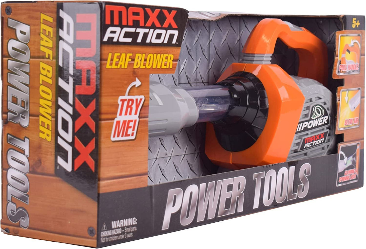 Sunny Days Entertainment Leaf Blower Toy for Kids – Pretend Construction Tool with Lights and Sounds – Maxx Action