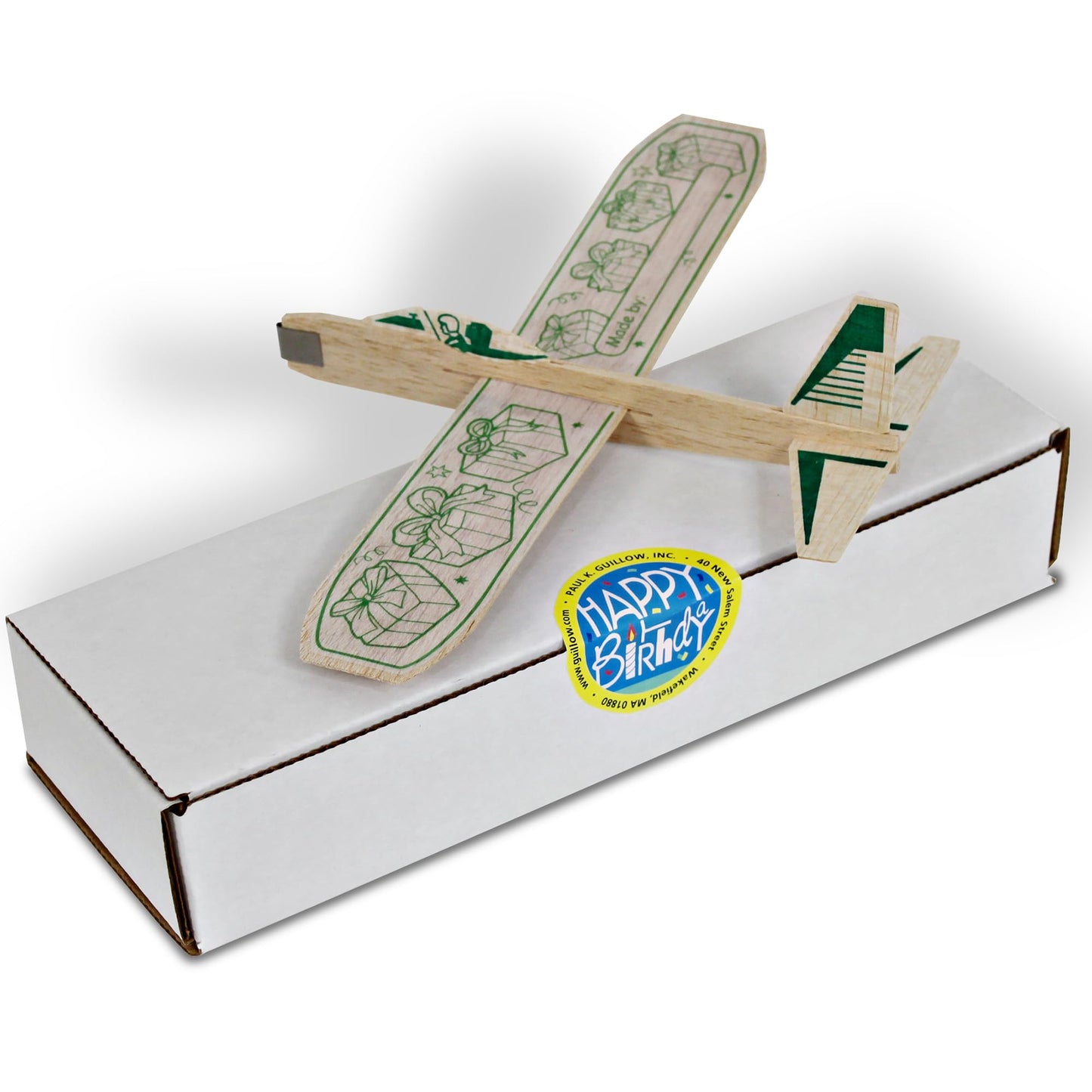 Guillow's 12" Balsa Glider Planes: Happy Birthday - 6 Pack Bundle - Flying Airplane Building Kit, Assemble & Decorate Wooden Gliders, Party Craft Kids Ages 8+