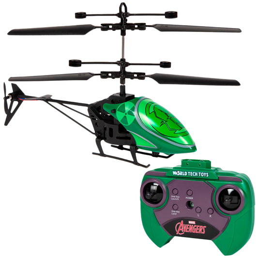 Marvel Hulk RC Helicopter – Easy‑Fly Remote Control Helicopter with LED Lights, Durable Body, Coaxial & Rear Rotors – Kids 8+
