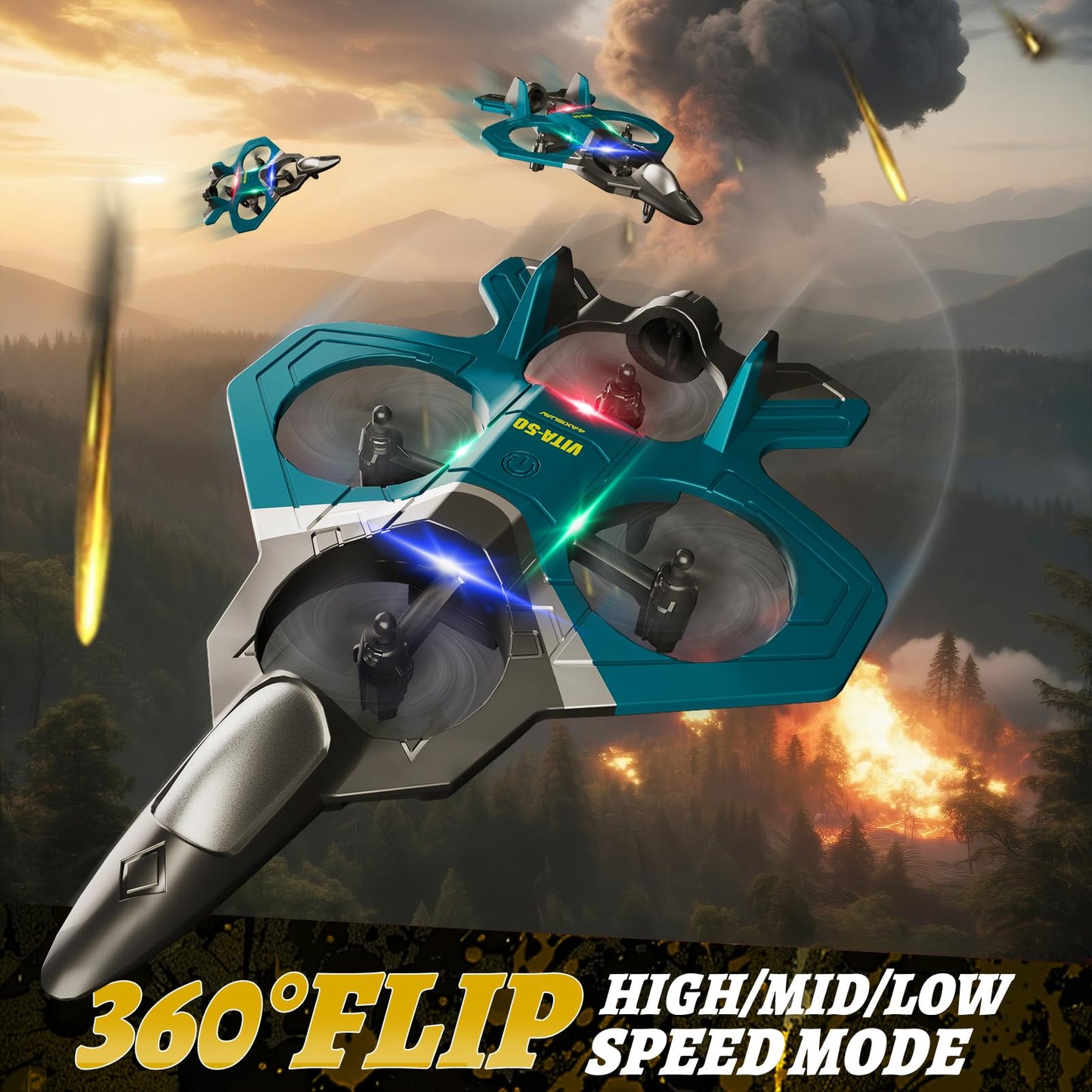 4DRC Foam RC Plane for Adults Kids, Remote Control Airplane Toys for Boys Kids Adults Beginners, RC Planes Fighter Jet Helicopter Drones for Kids Adults, 360° Flip Easy to Fly