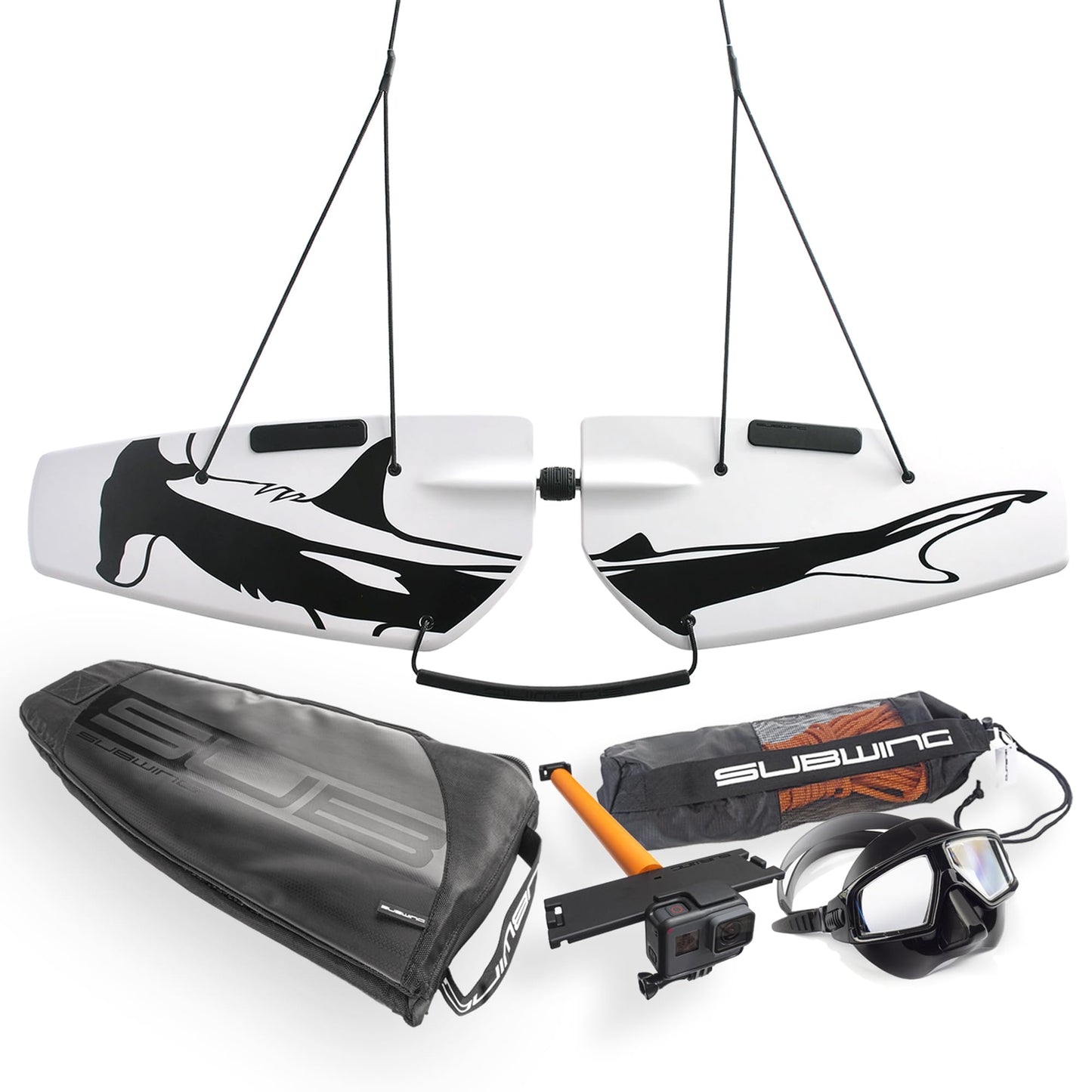 Subwing - Fly Under Water Ultimate Bundle - Towable Watersports Board for Boats - Includes, Tow Rope, Storage Bag, Mask and Camera Mount