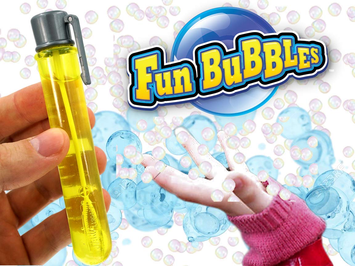 JA-RU Grab a Bubble Touchable Mini Bubble Wands (24 Mini Bubbles Assorted) Small Bubble Tube for Kids. Outdoor Summer Toys Bulk Party Favors Birthday Gifts Giveaways. 1524-24p