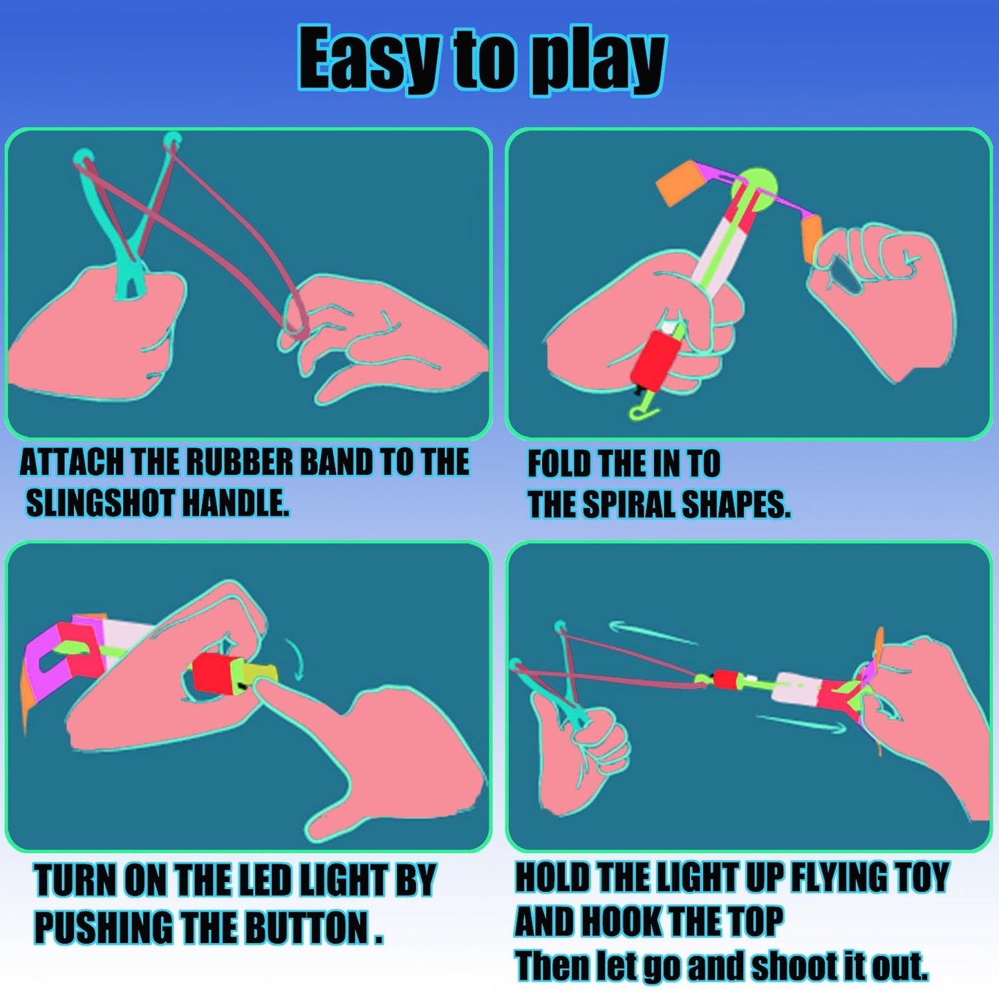 36 Sets Light Up Flying Toys,Slingshot for Kids,Glow In The Dark Party Supplies,Camping Essentials,Beach,Outdoor Games,Outside Toys,Valentines Day Gifts,Classroom Prizes,Party Favors for Kids 8-12 4-8