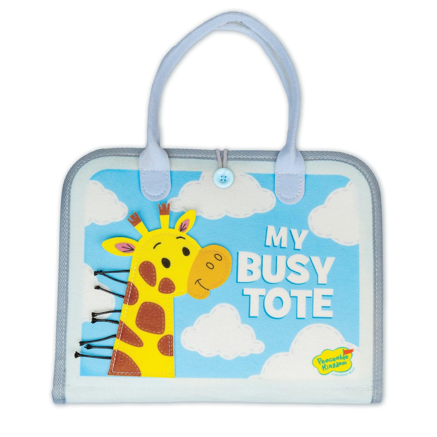 Peaceable Kingdom My Busy Tote – Soft Busy Book for Toddlers, Montessori-Inspired Sensory Learning Toy with 10+ Fine Motor Activities – Portable On‑the‑Go Activity Tote for Ages 18+ Months