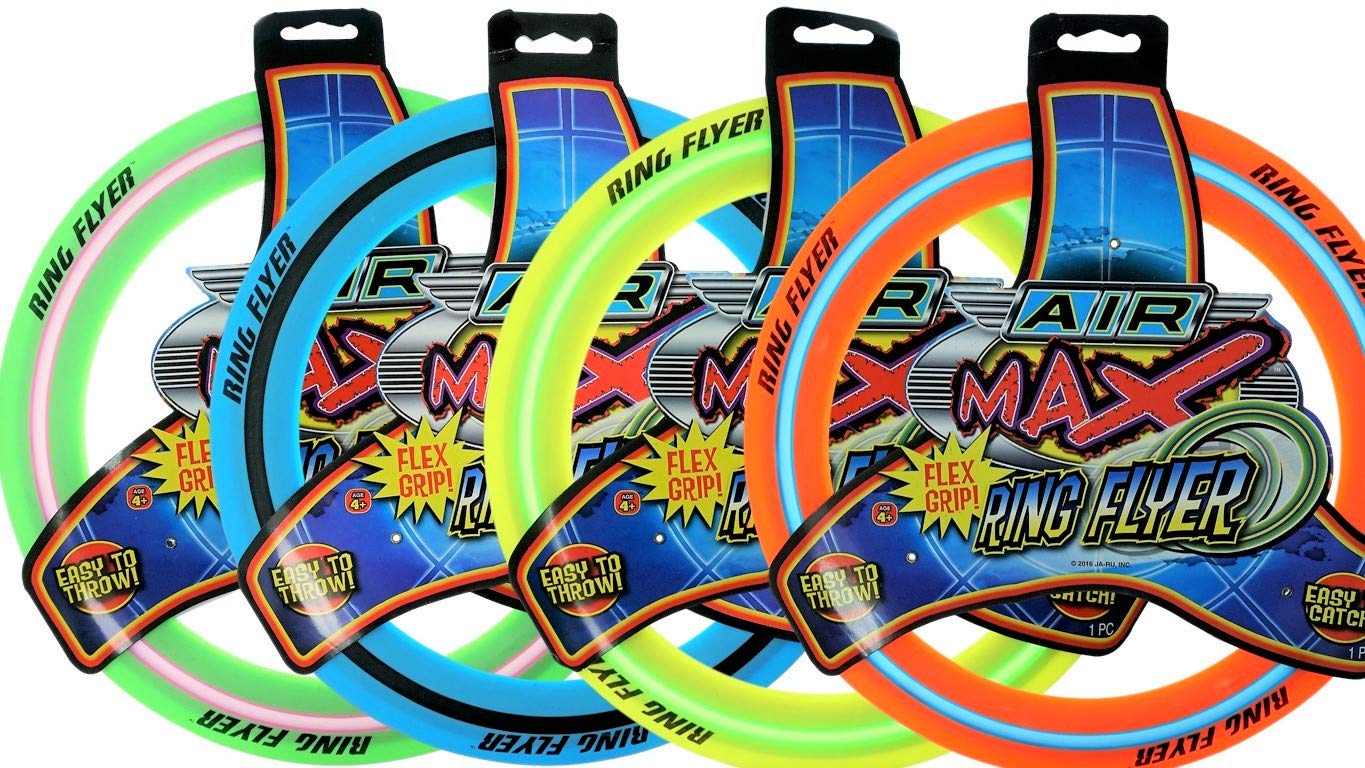 JA-RU Zooma Ring Flyer for Kids (4 Units) 11.2 Inch Orange Flying Disc Pool Toy & Beach Games. Outdoor Kids Play Equipment. Disc Golf Yard Games, Orange-1029-4s
