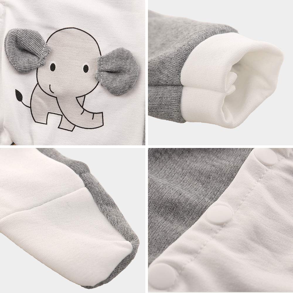 Baby Doll Clothes Casual Cute Handmade Elephant Long-Sleeved Clothing Set Outfit with Hat for 14 Inch Dolls Gift Set