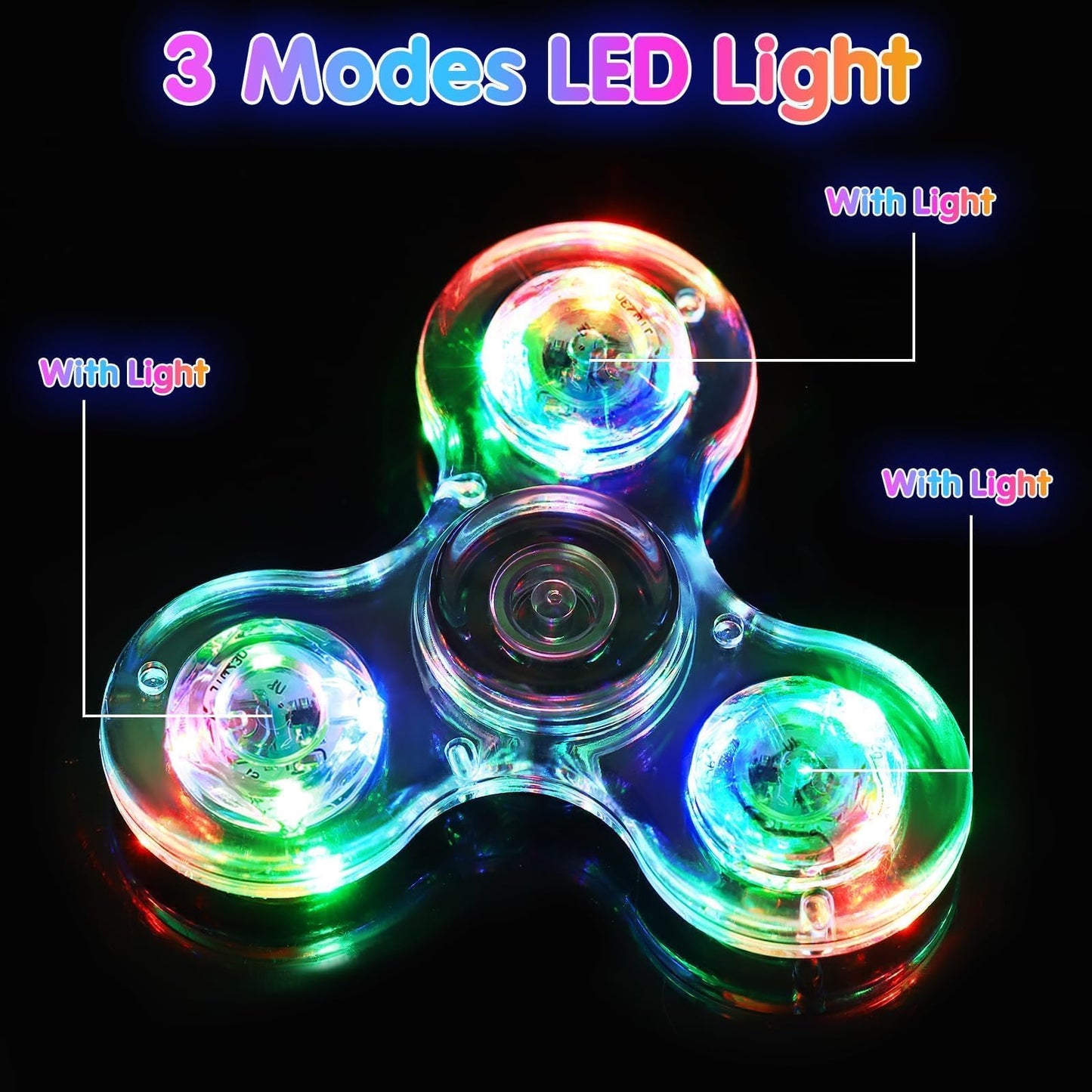 Gigilli Fidget Spinners 12 Pack, Light Up Bulk Fidget Spinners, Classroom Prizes Return Goodie Bag Stuffers, Glow Party Favors