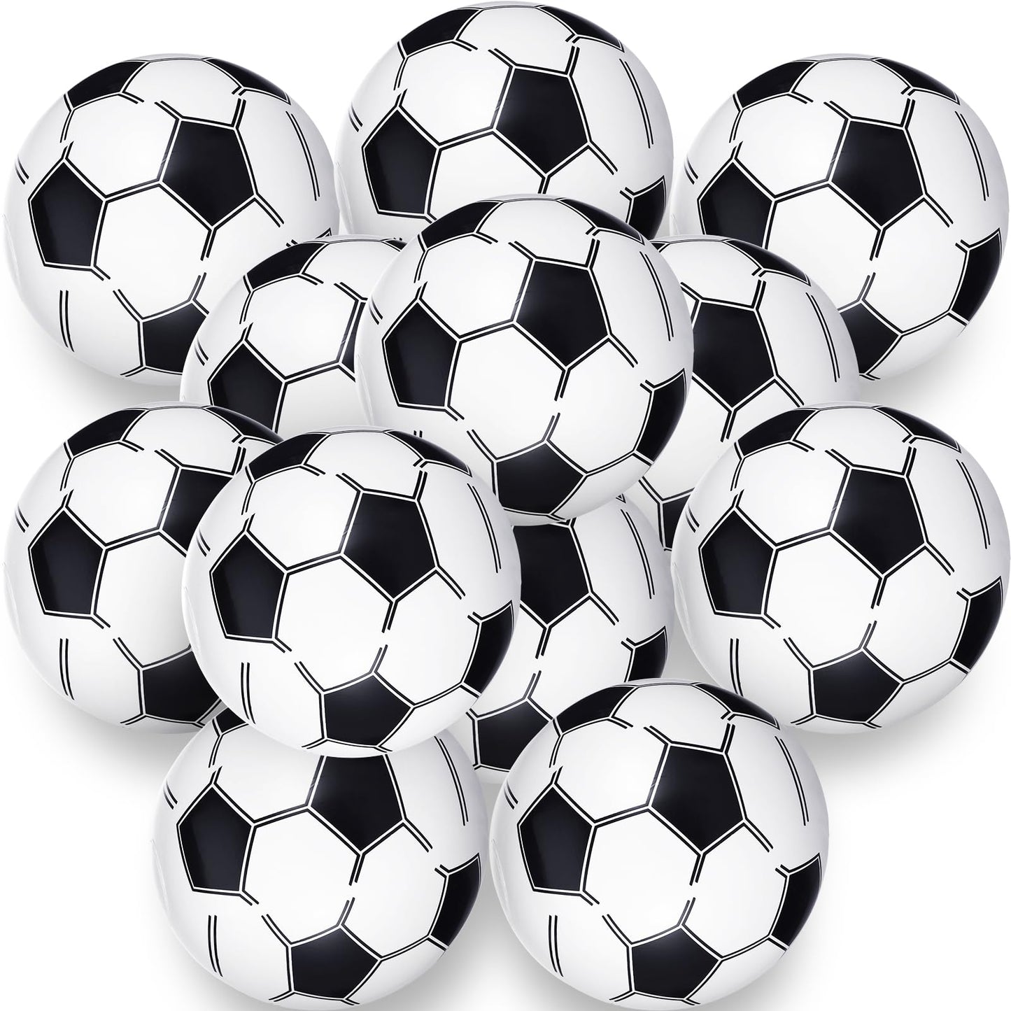 Chivao 12 Pack 16 Inch Soccer Beach Ball Inflatable Beach Ball Bulk Giant Pool Toys Blow up Swimming Pool Toys for Summer Indoor Outdoor Water Games Birthdays Party Favor Goodie Bags Stuffers