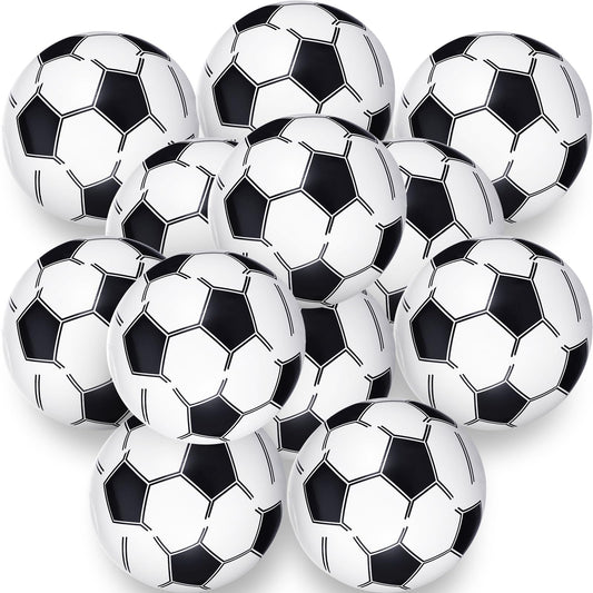 Chivao 12 Pack 16 Inch Soccer Beach Ball Inflatable Beach Ball Bulk Giant Pool Toys Blow up Swimming Pool Toys for Summer Indoor Outdoor Water Games Birthdays Party Favor Goodie Bags Stuffers