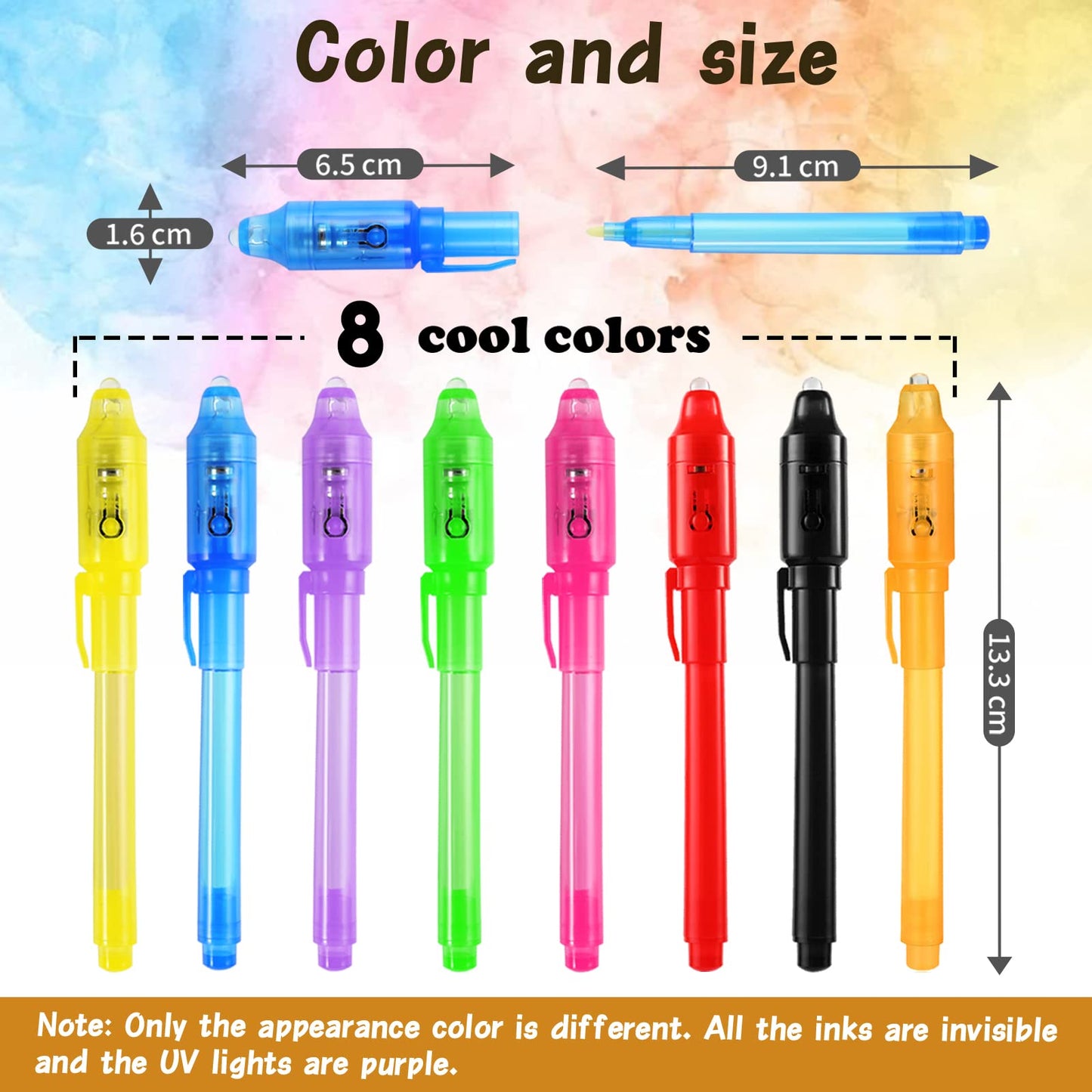 WEST STORY 16PCS Invisible Ink Spy Pen Magic Pens for Kids Magic Party Favors, Invisible Ink Pen for Writing Secret Message, Spy Party, Kids Party Favors
