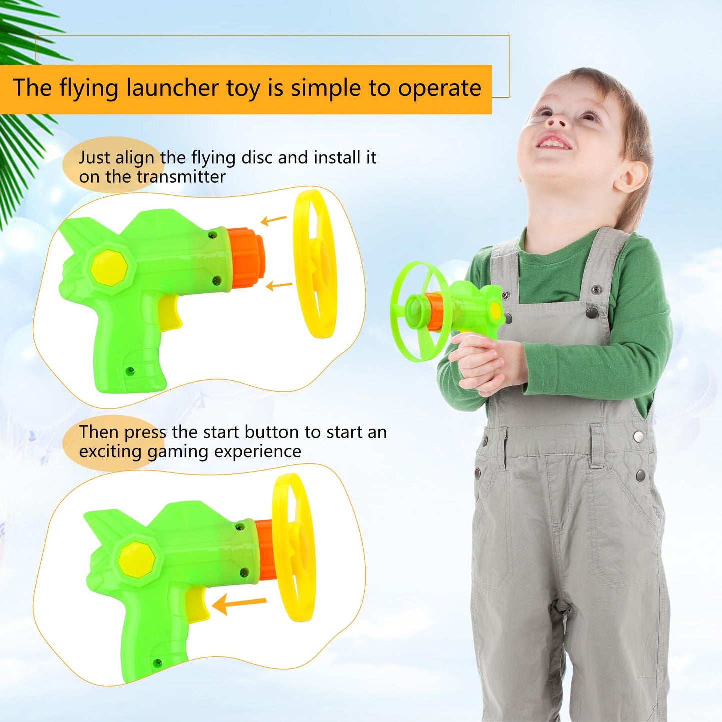 Cagemoga 70 Pack Flying Launcher Toy Novel Flying Launcher Toy with 14 Pcs Launchers and 56 Pcs Flying Toy for Kids Outdoor and Indoor Games Birthday Party Favors