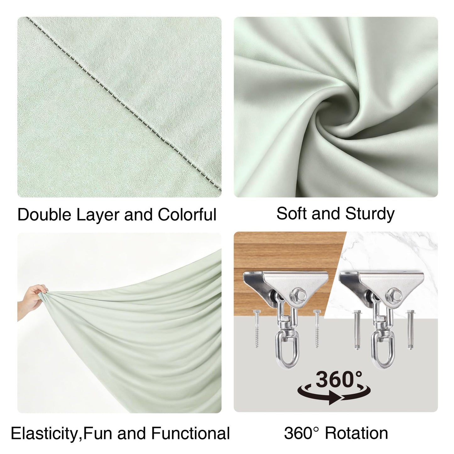 Sensory Swing, Indoor Outdoor Cuddle Hammock for Kids and Adults, with Heavy Duty Hardware, 360° Swivel, Calming Swing for Autism, ADHD and Sensory Integration
