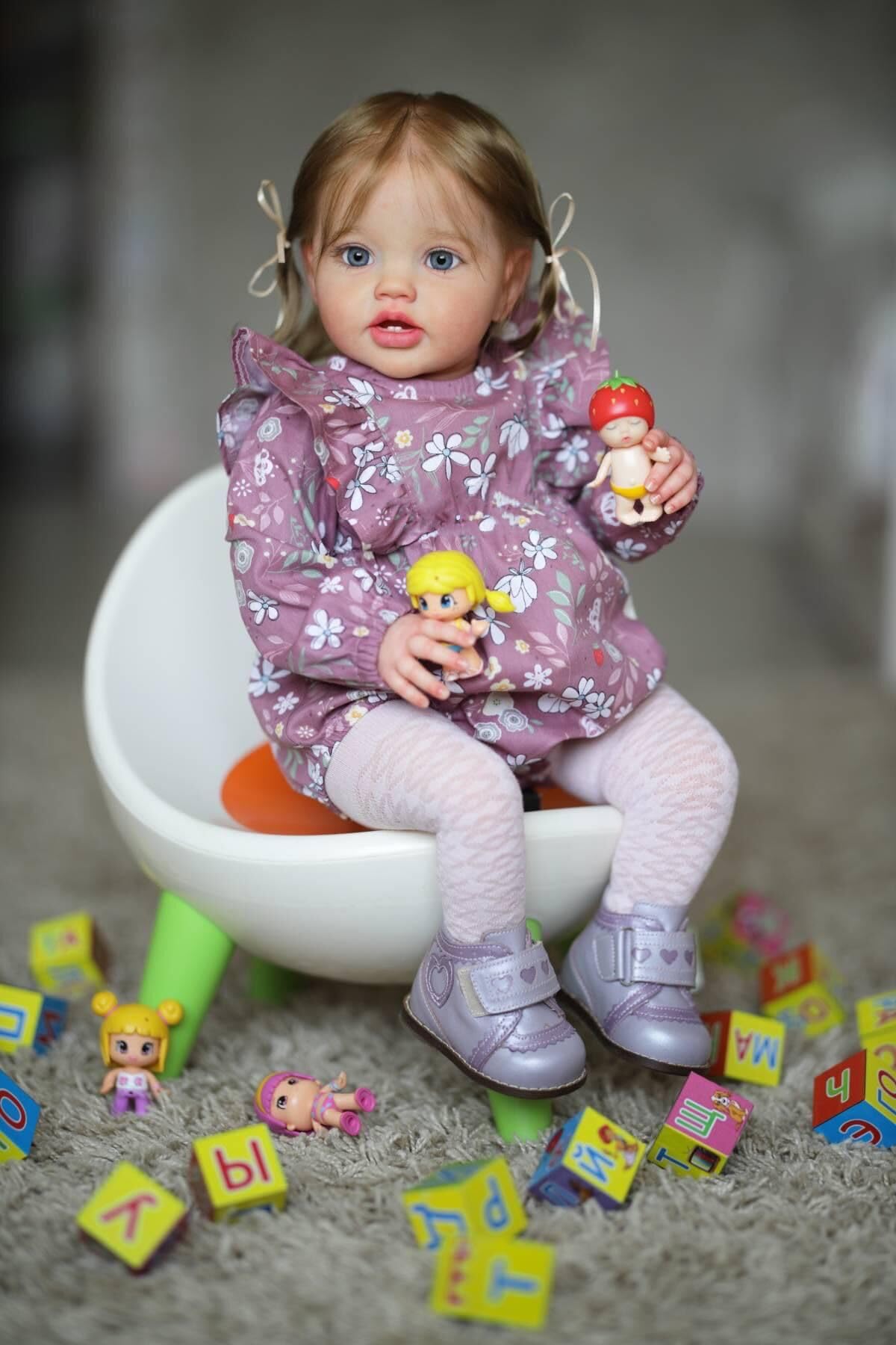Angelbaby Soft Reborn Baby Dolls Realistic Reborn Toddler Girl 24 inches Lifelike Newborn Silicone Baby So Alive Doll Look Real Cute Beautiful Weighted Bebe Reborns Girl Life Size Detailed Kid Toys