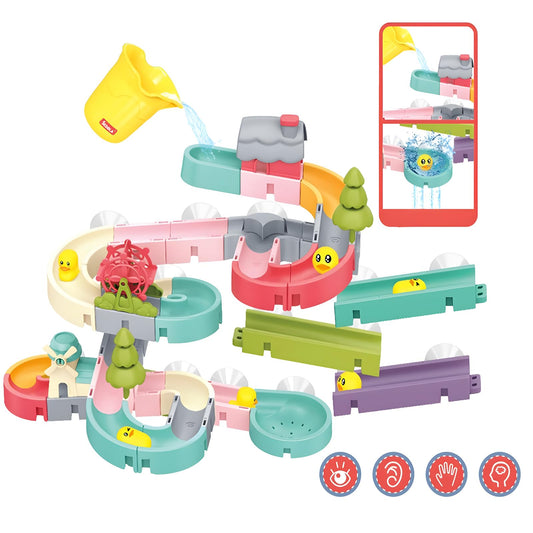 62 PCS Toddler Bath Toys for Kids Ages 3-5 4-8,Large Fun DIY Suction Cup Bathtub Mold Free Shower Toy Set,Duck Slide Building Game Toys for Ages 3 4 5 6 7 8 Year Old,Birthday Gift for Baby Boys Girls