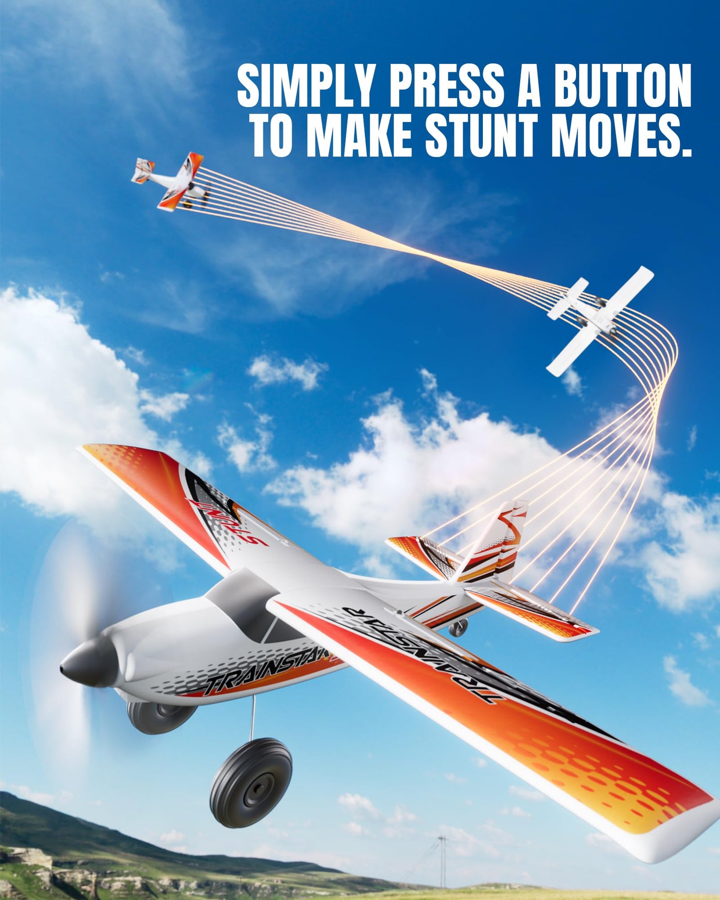 volantexrc 4 CH RC Plane TrainStar 500mm Brushless Remote Control Airplane Fighter RTF with 6-Axis Gyro,3 Modes & Aerobatics, 2.4GHz Radio Controlled Aircraft for Beginners & Adults (Red)